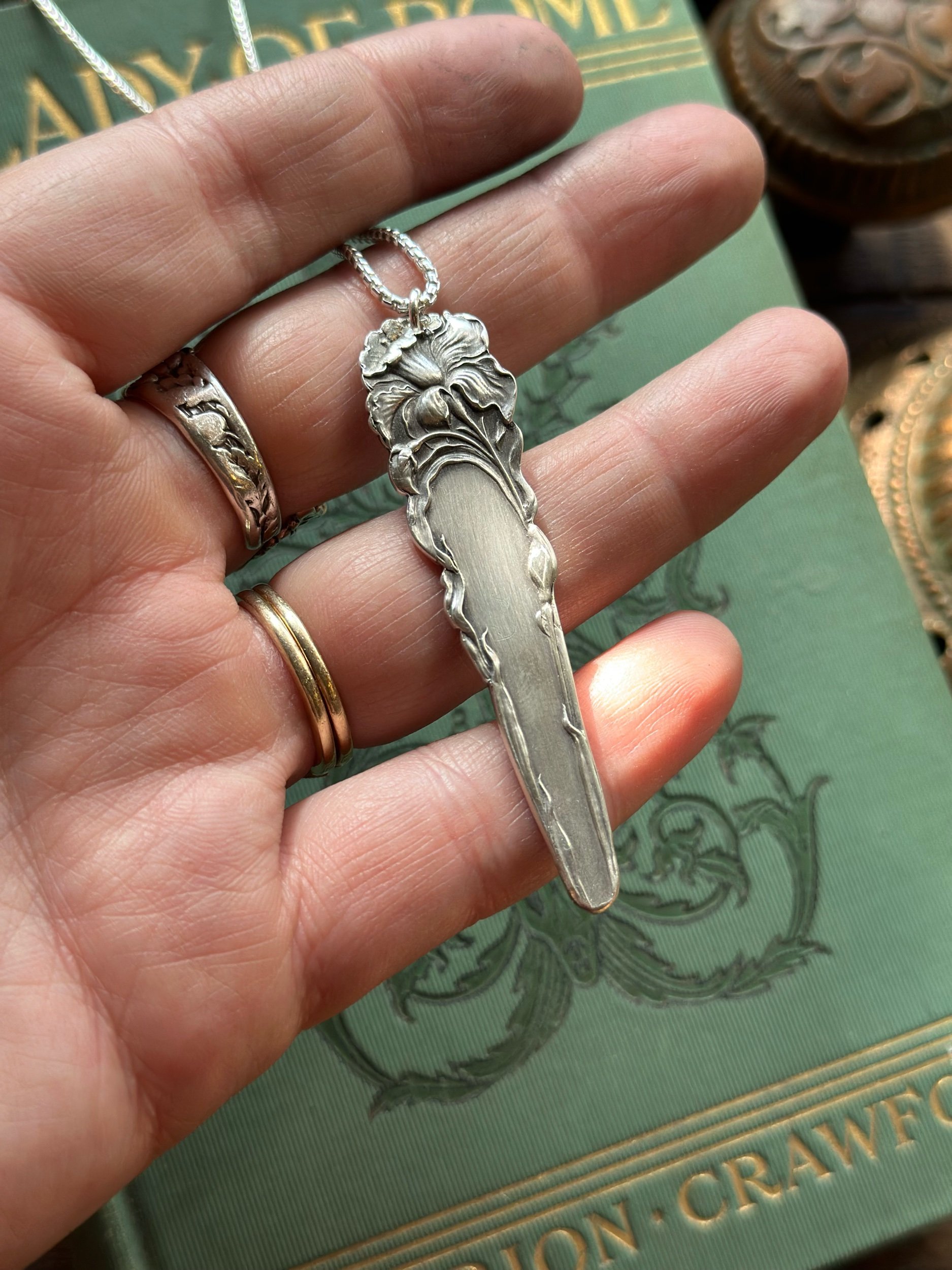 1902 Maiden Beneath the Daffodil Sterling Necklace - LadyForge Jewelry