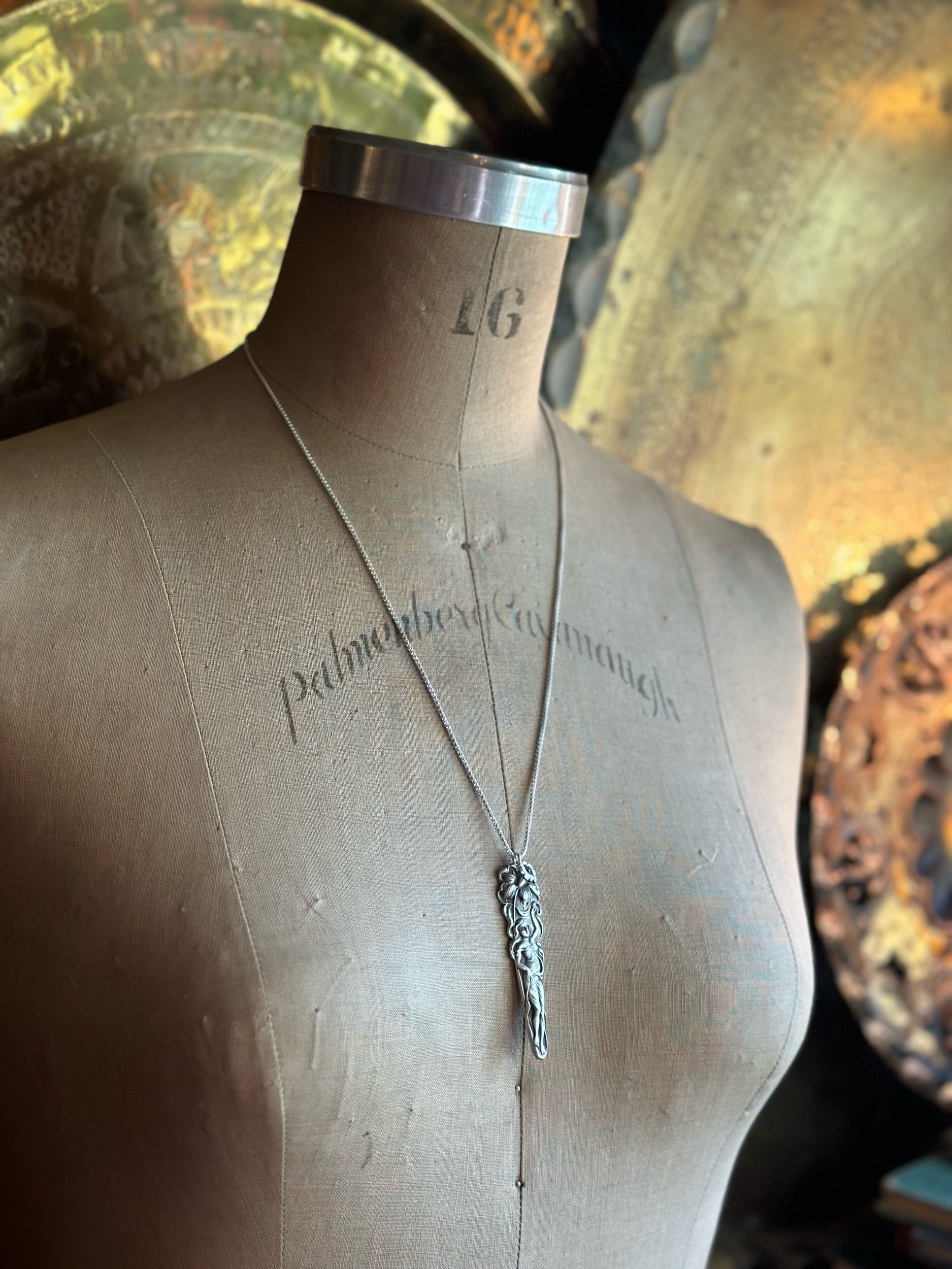 1902 Maiden Beneath the Daffodil Sterling Necklace - LadyForge Jewelry
