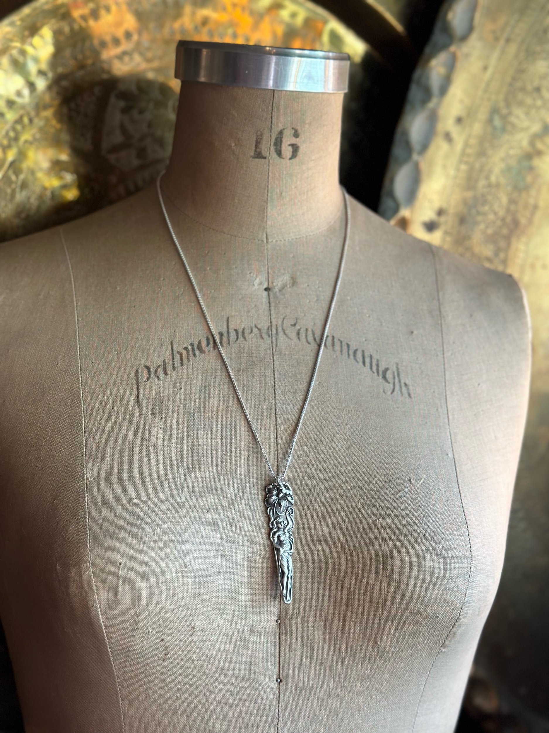 1902 Maiden Beneath the Daffodil Sterling Necklace - LadyForge Jewelry