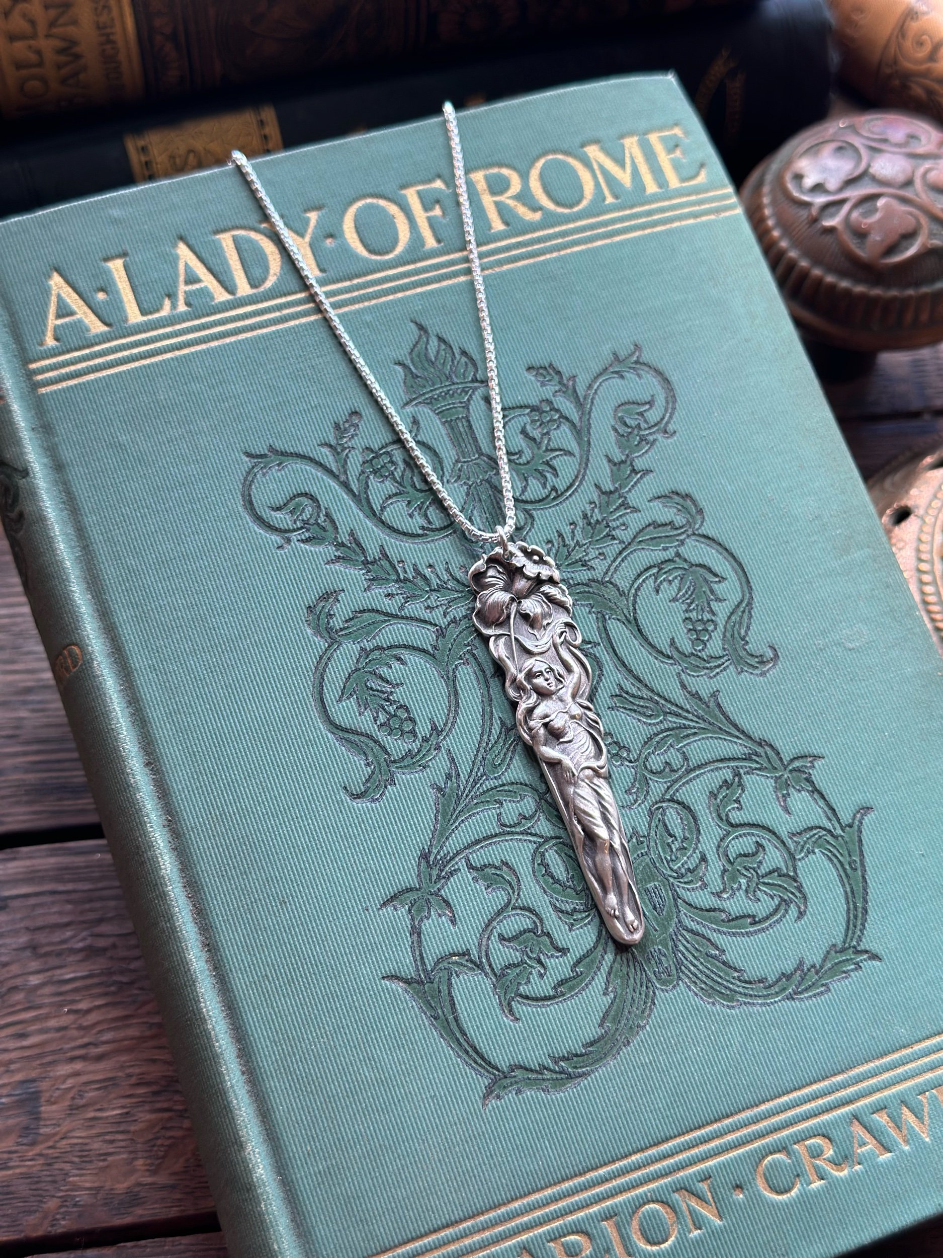 1902 Maiden Beneath the Daffodil Sterling Necklace - LadyForge Jewelry