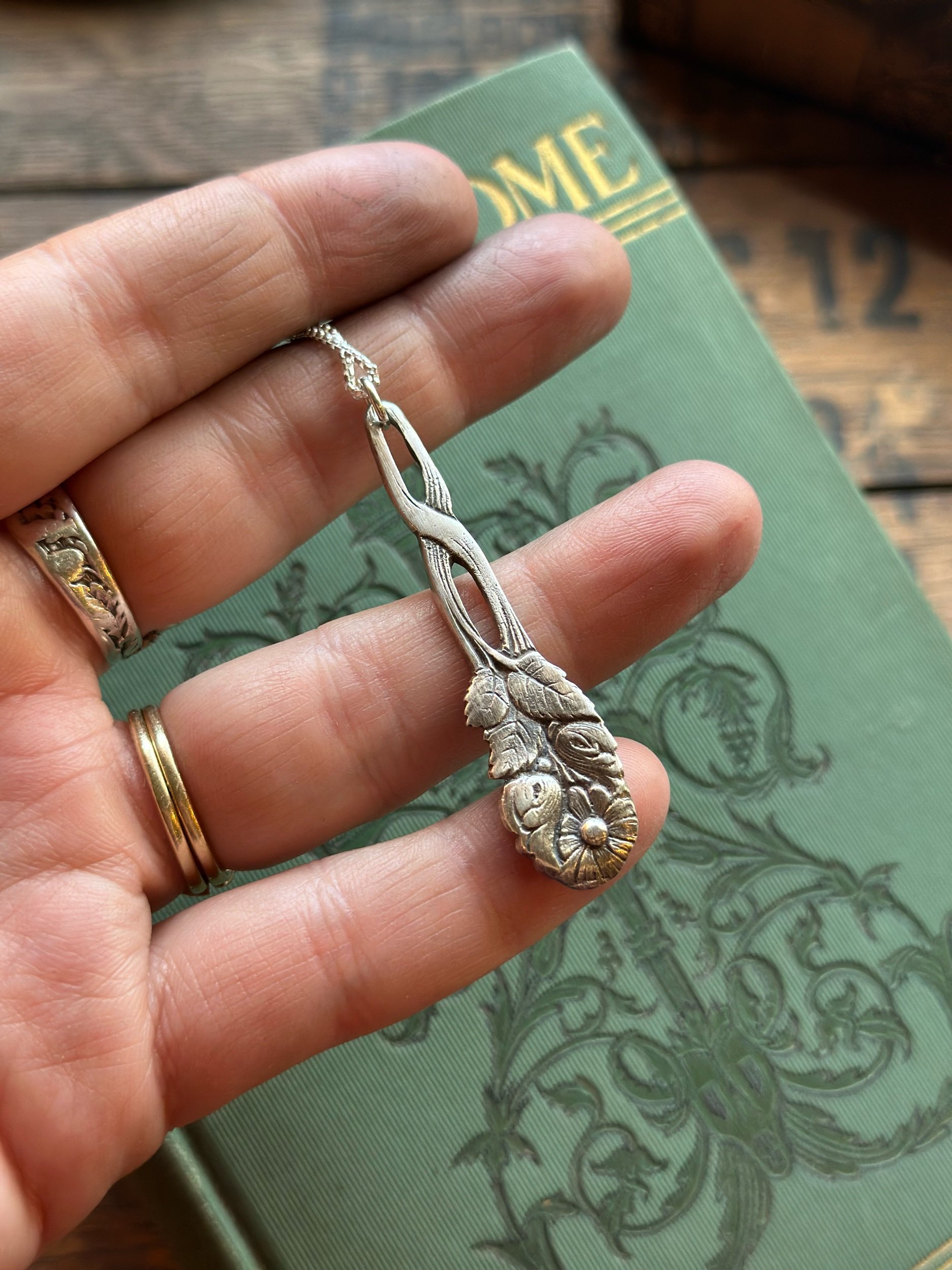 Hildesheim Rose Spoon Necklace - LadyForge Jewelry