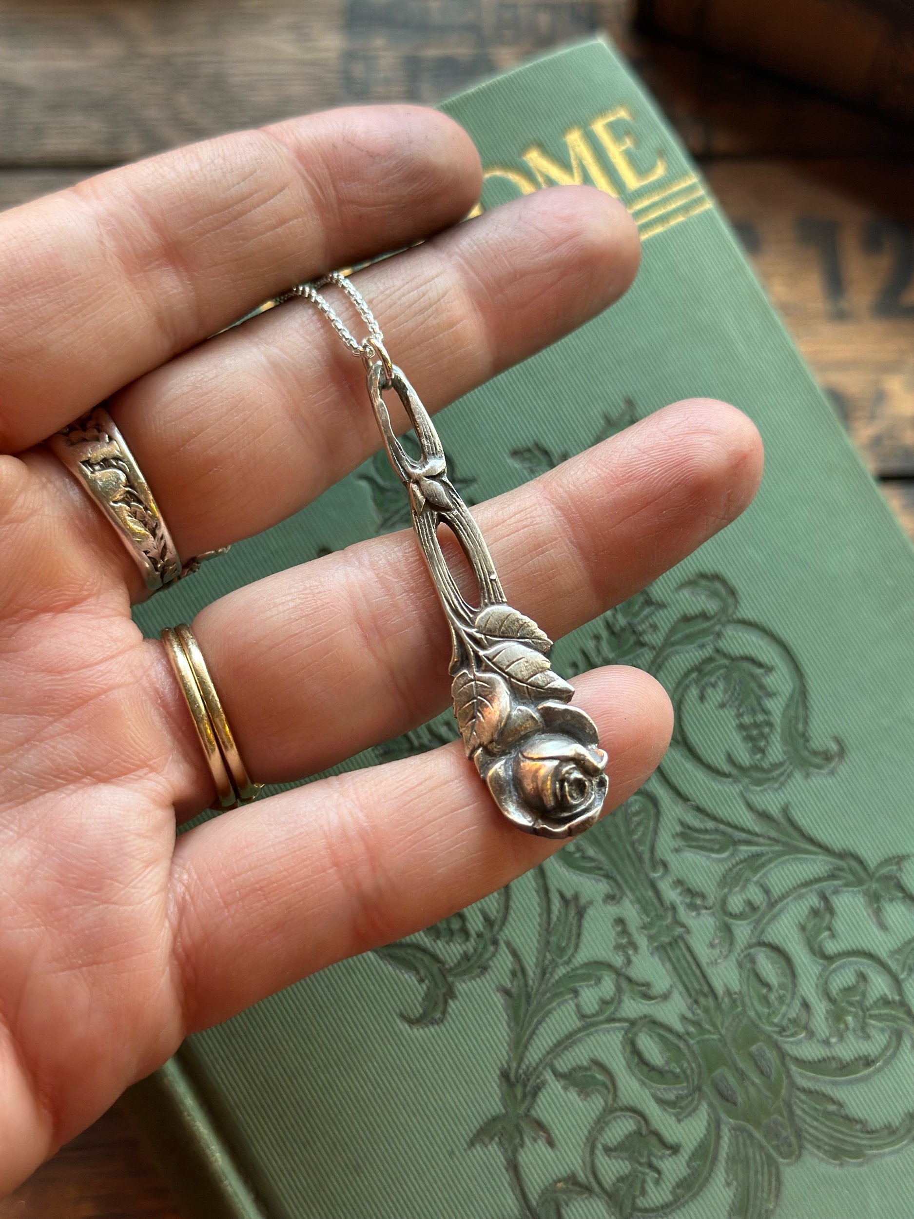 Hildesheim Rose Spoon Necklace - LadyForge Jewelry