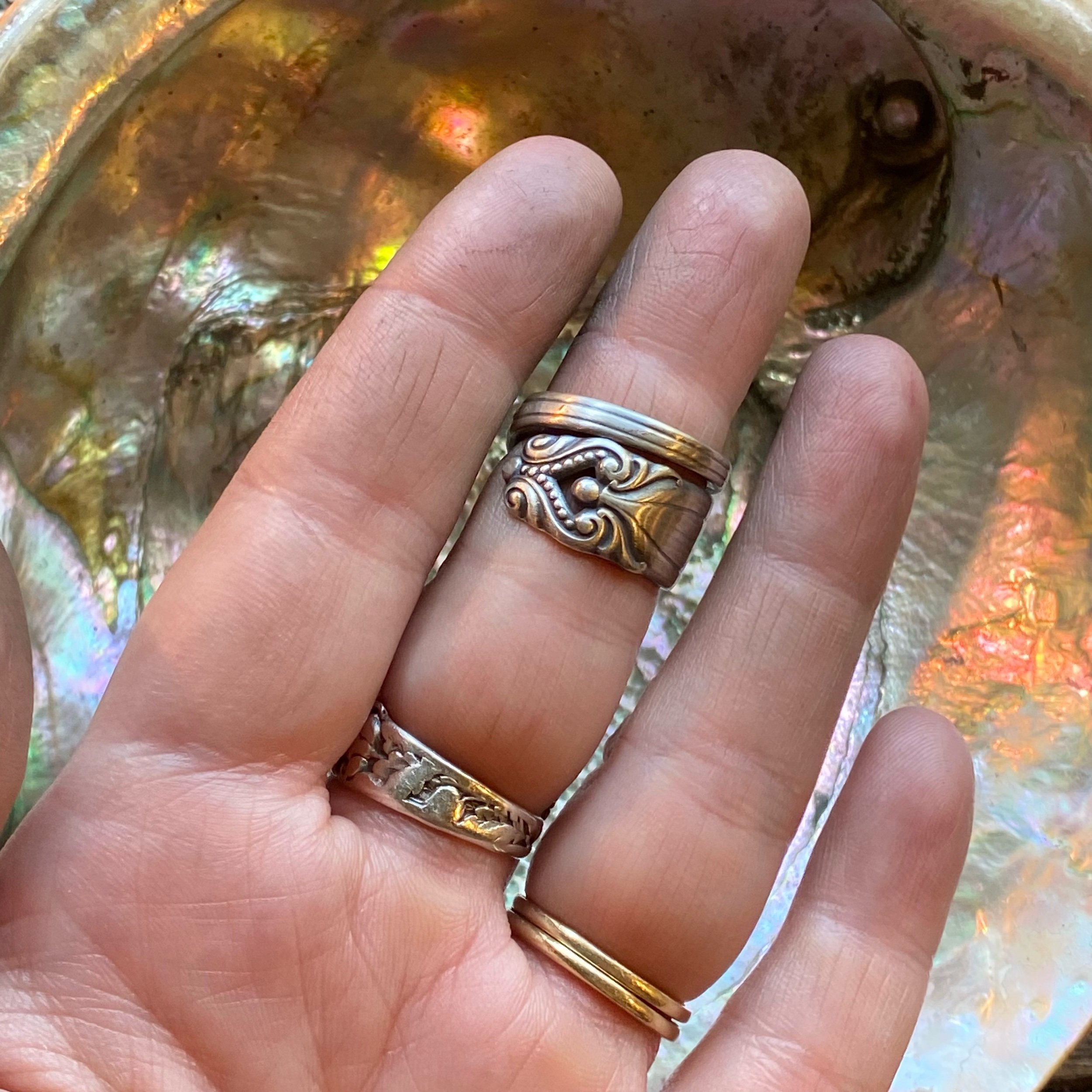 1940 King Christian Sterling Spoon Ring - LadyForge Jewelry