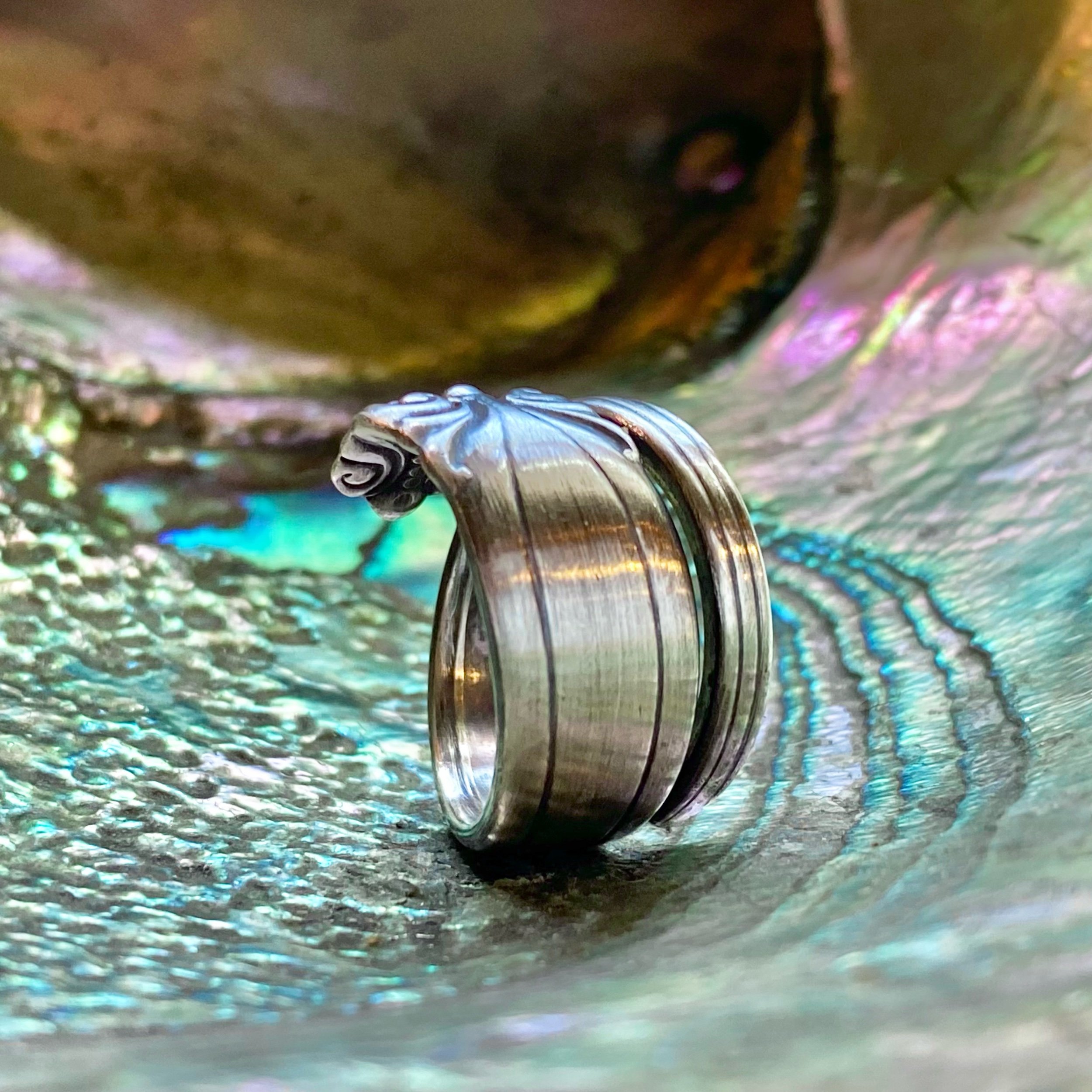 1940 King Christian Sterling Spoon Ring - LadyForge Jewelry