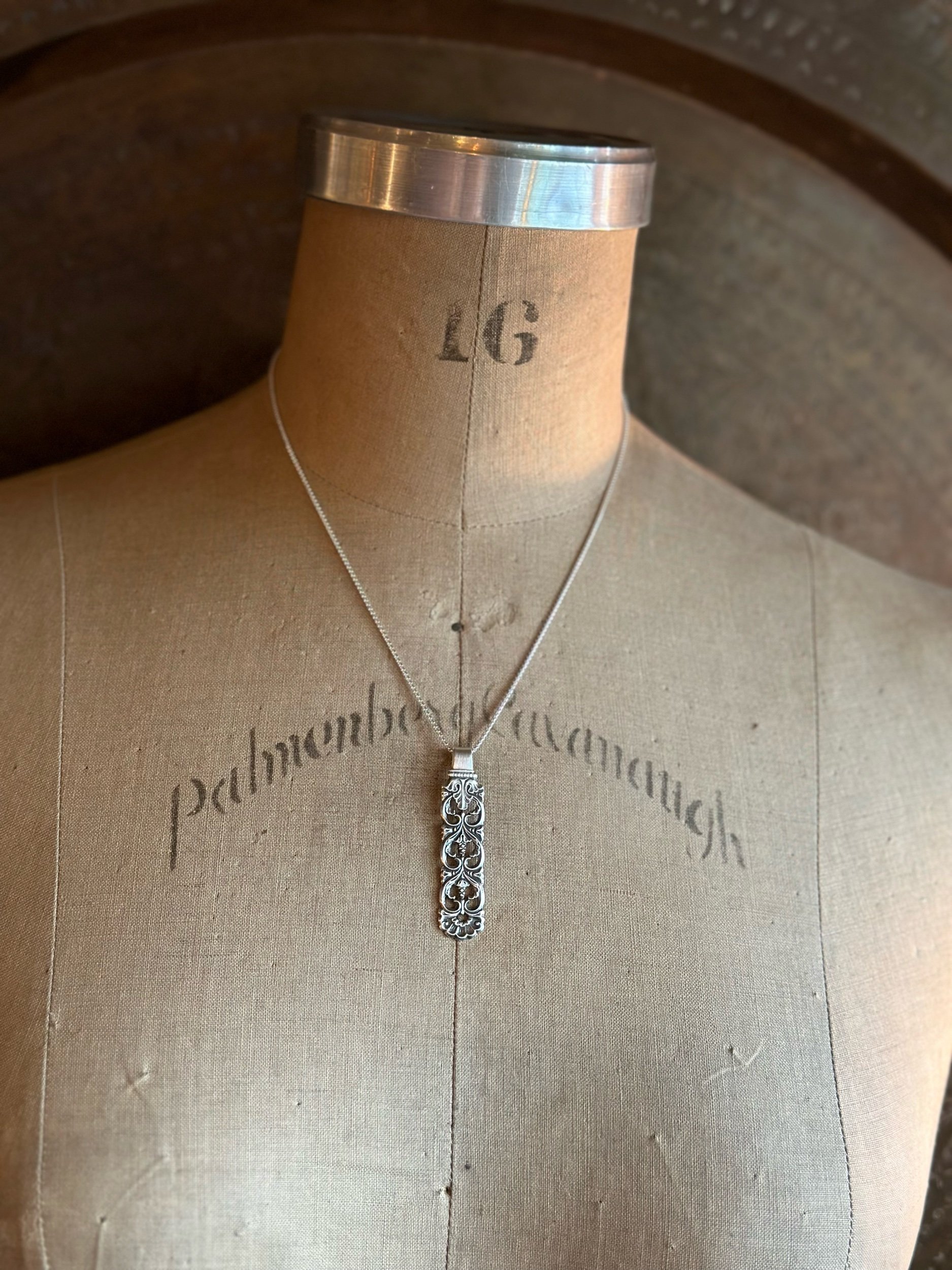 Norwegian Kloster Sterling Spoon Necklace - LadyForge Jewelry
