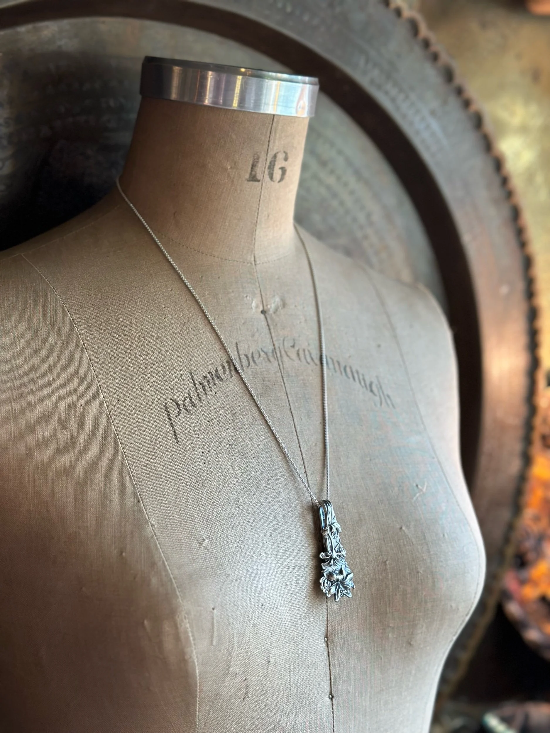 1908 Columbine Sterling Spoon Necklace - LadyForge Jewelry