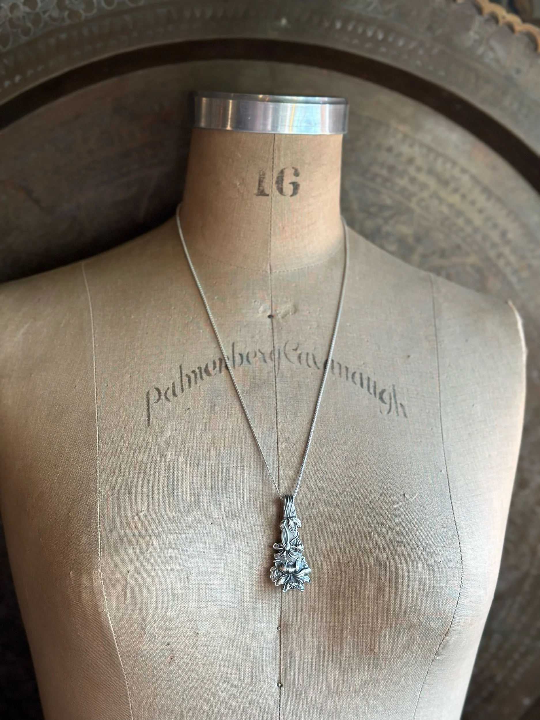 1908 Columbine Sterling Spoon Necklace - LadyForge Jewelry