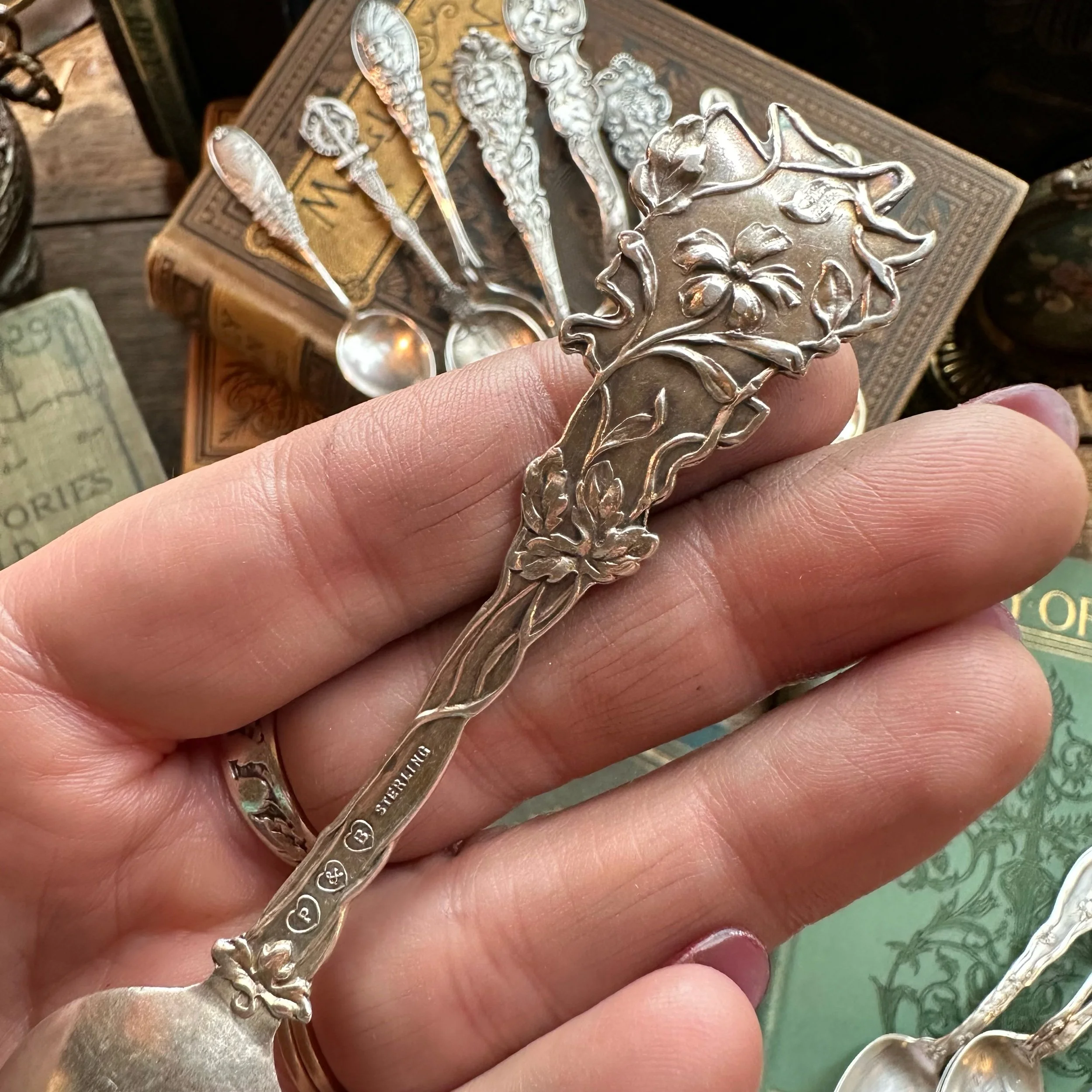 1908 Columbine Sterling Spoon Necklace - LadyForge Jewelry