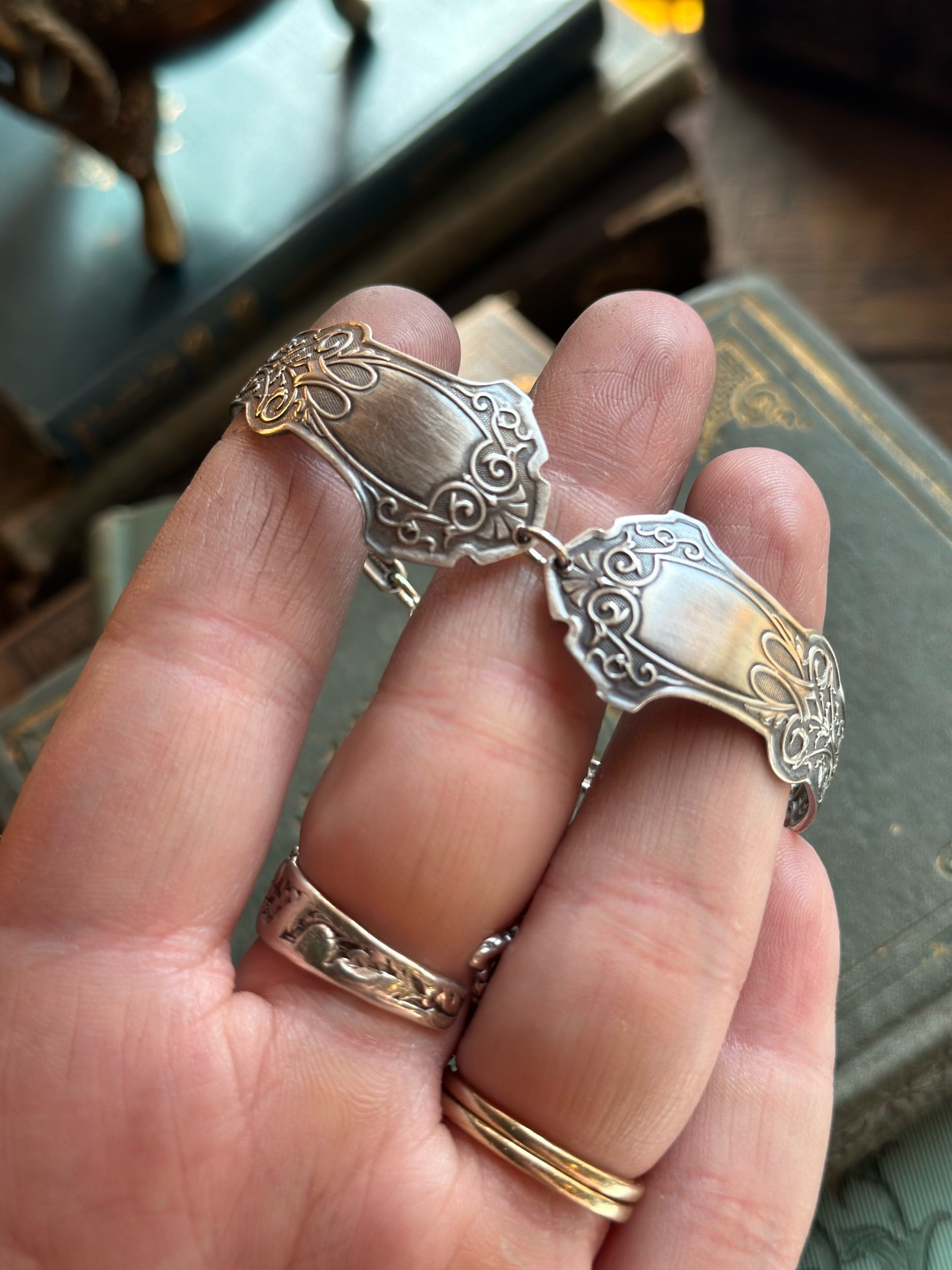 1880 Alhambra Sterling Double Spoon Bracelet - LadyForge Jewelry