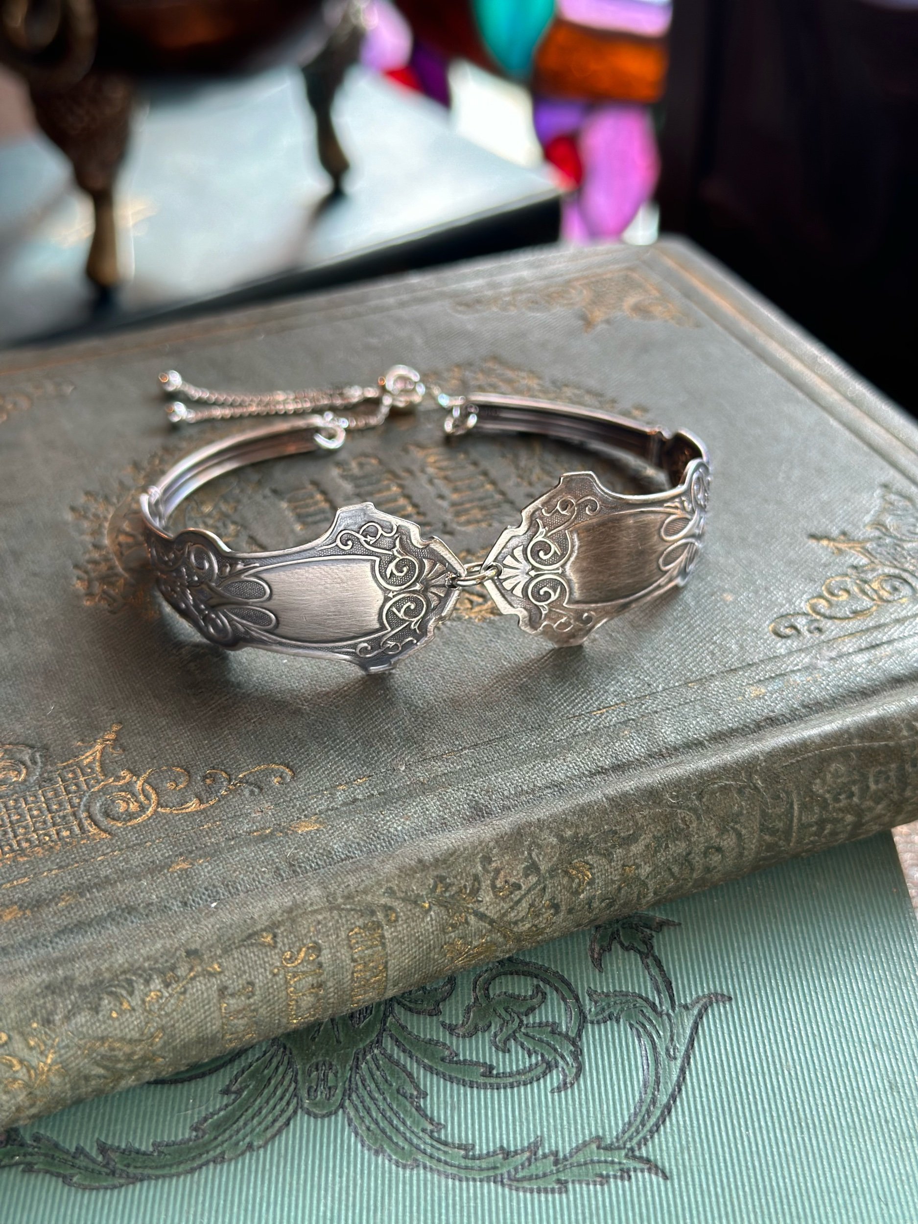 1880 Alhambra Sterling Double Spoon Bracelet - LadyForge Jewelry