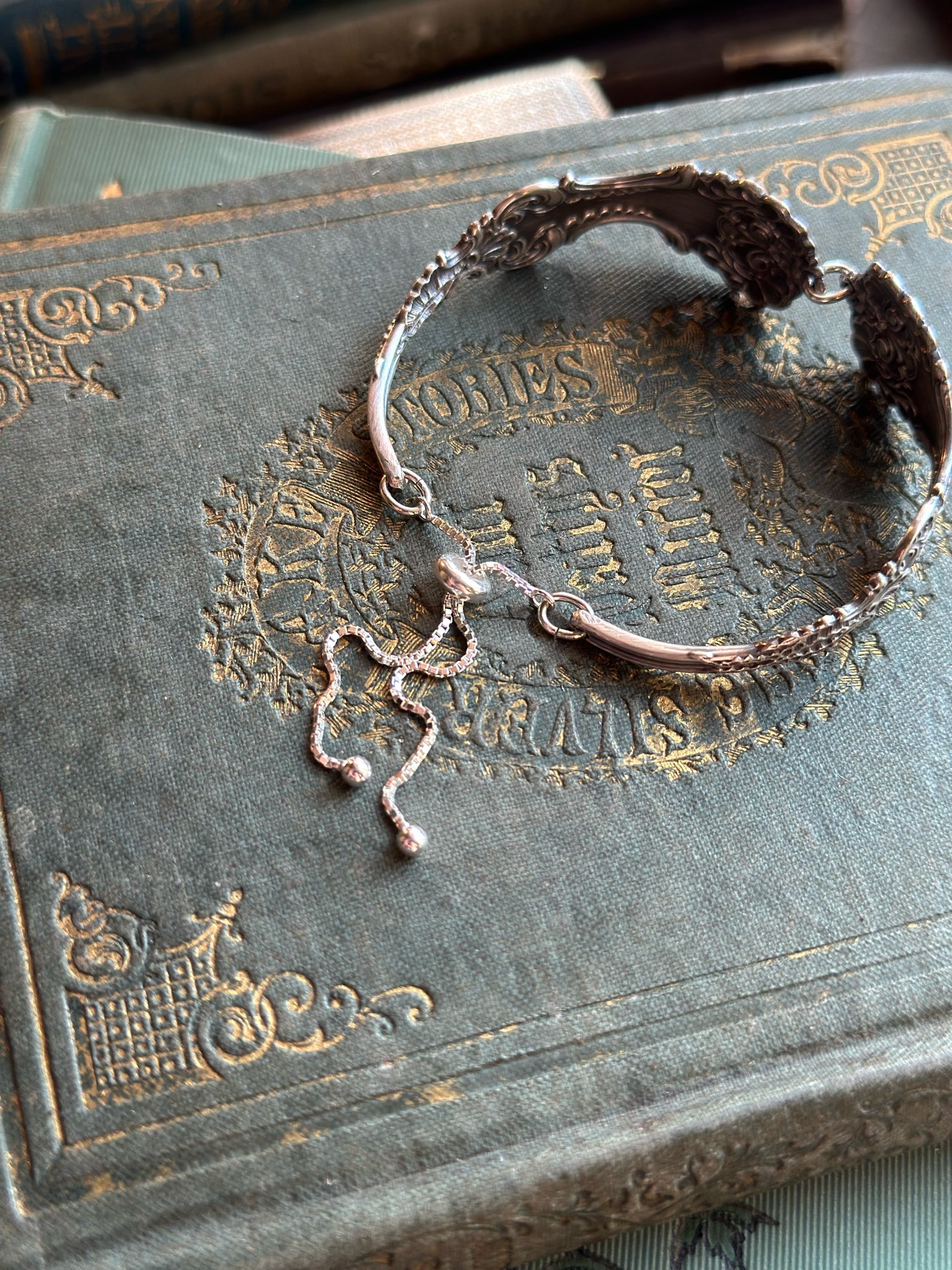 1895 Pompadour Sterling Double Spoon Bracelet - LadyForge Jewelry