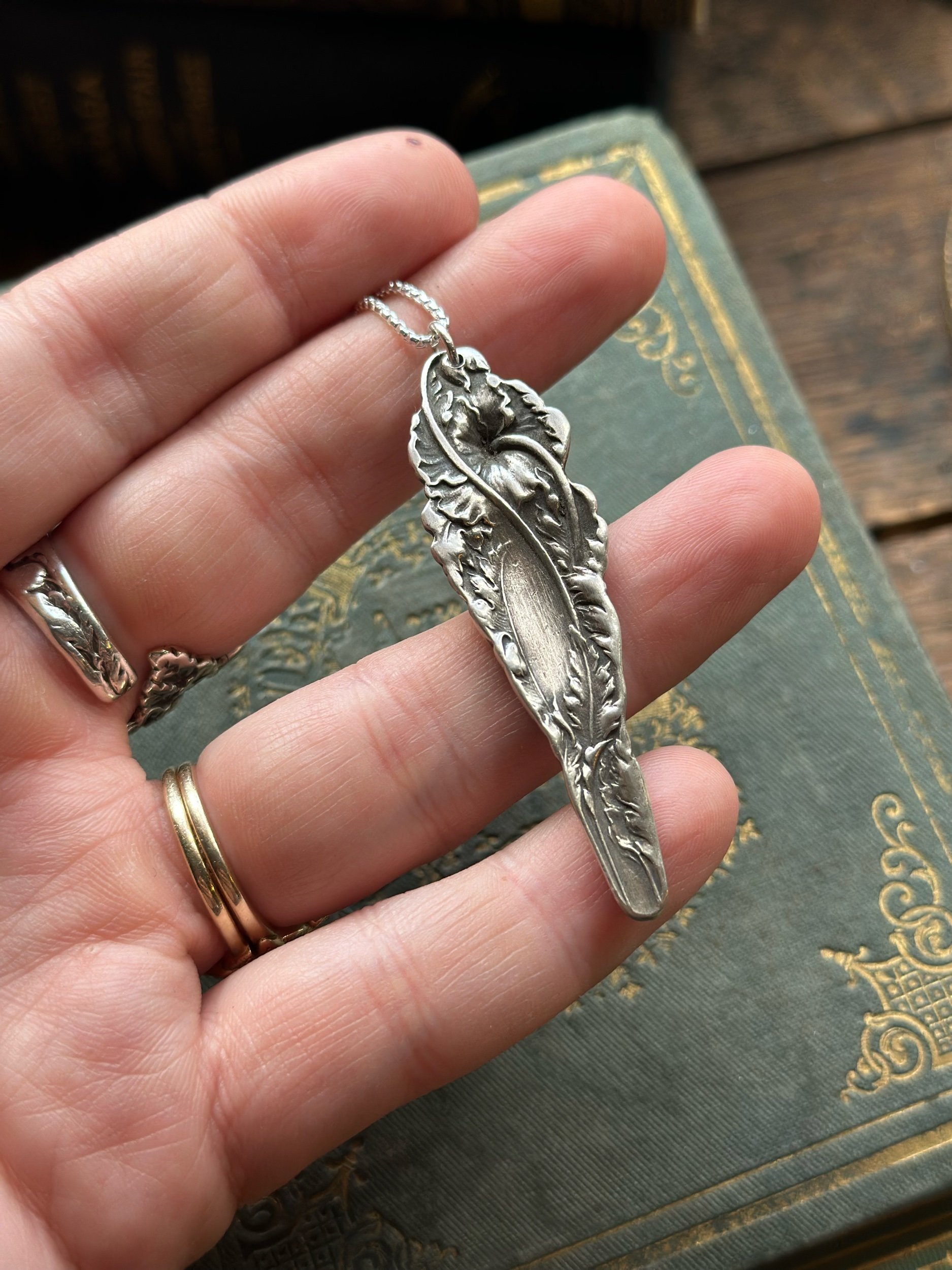 1899 Love Disarmed Sterling Spoon Necklace - LadyForge Jewelry
