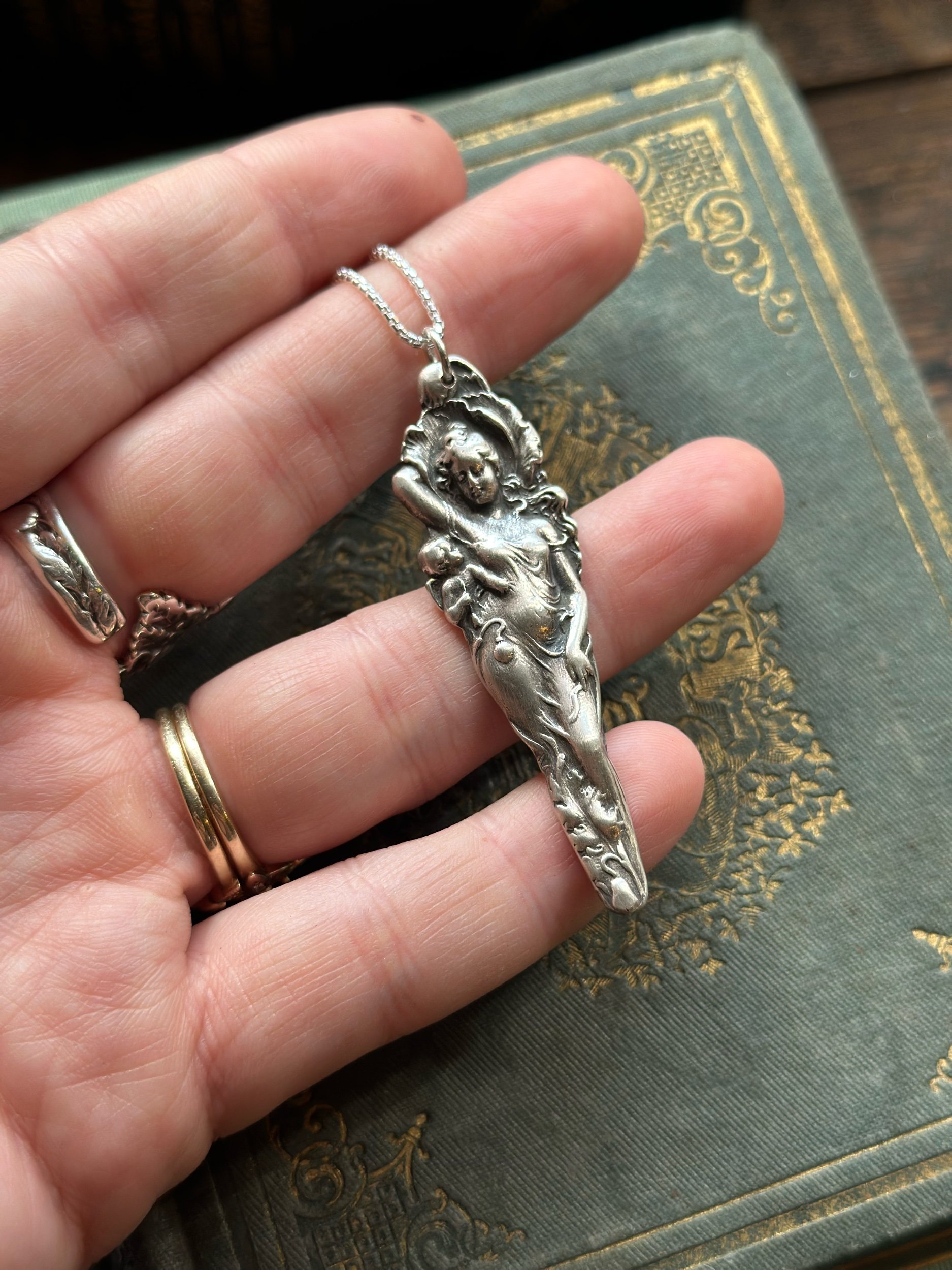 1899 Love Disarmed Sterling Spoon Necklace - LadyForge Jewelry