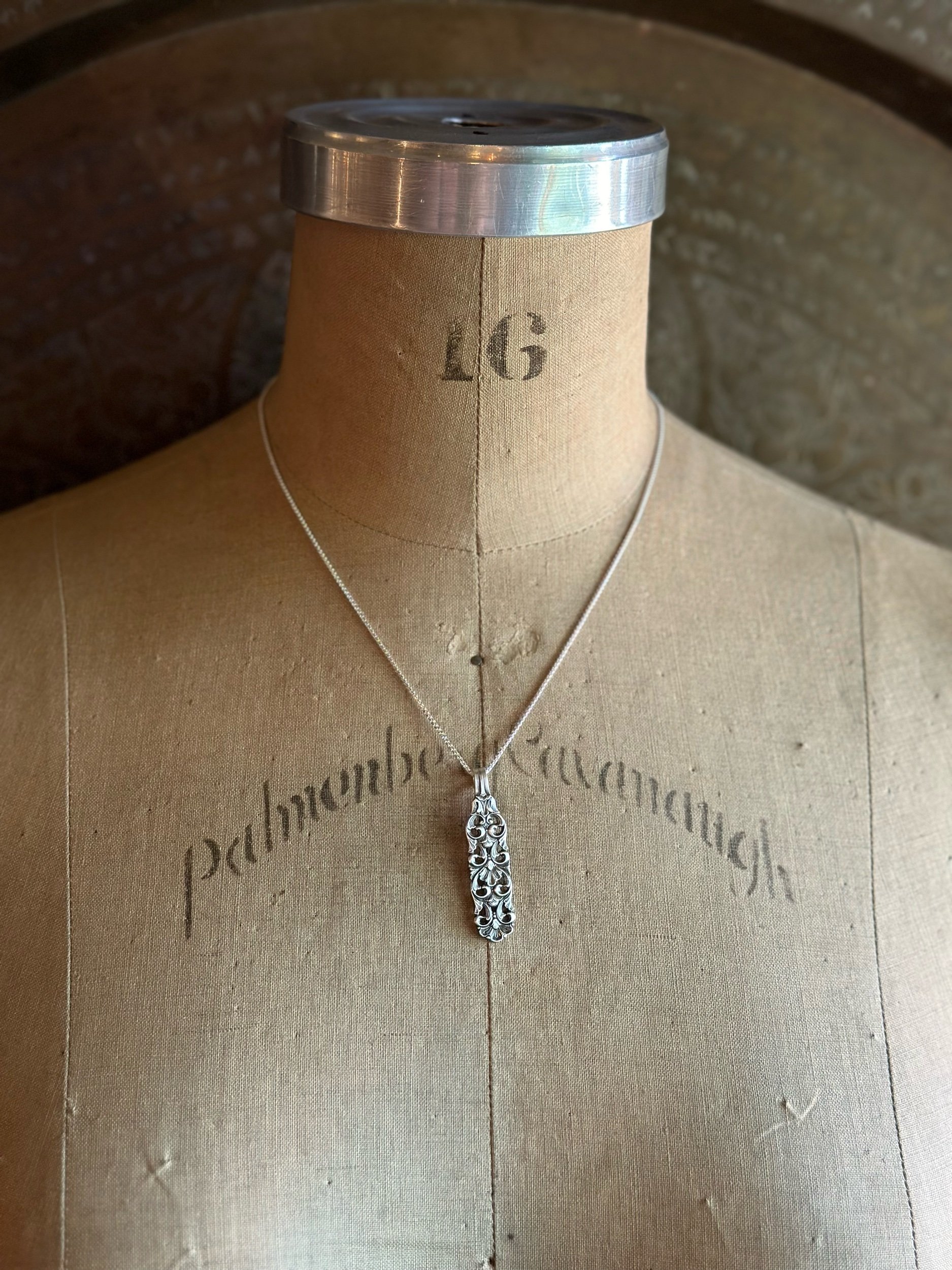 Norwegian Flourish Spoon Necklace - LadyForge Jewelry