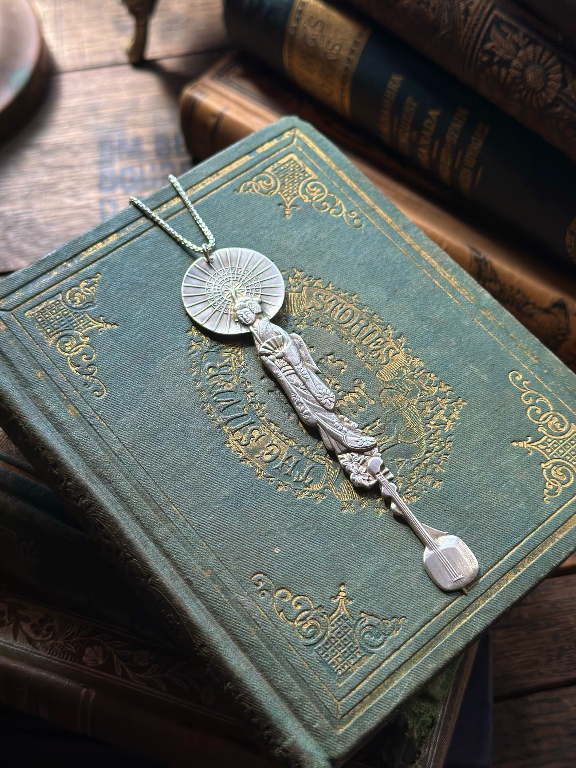 Geisha Sterling Silver Spoon Necklace - LadyForge Jewelry