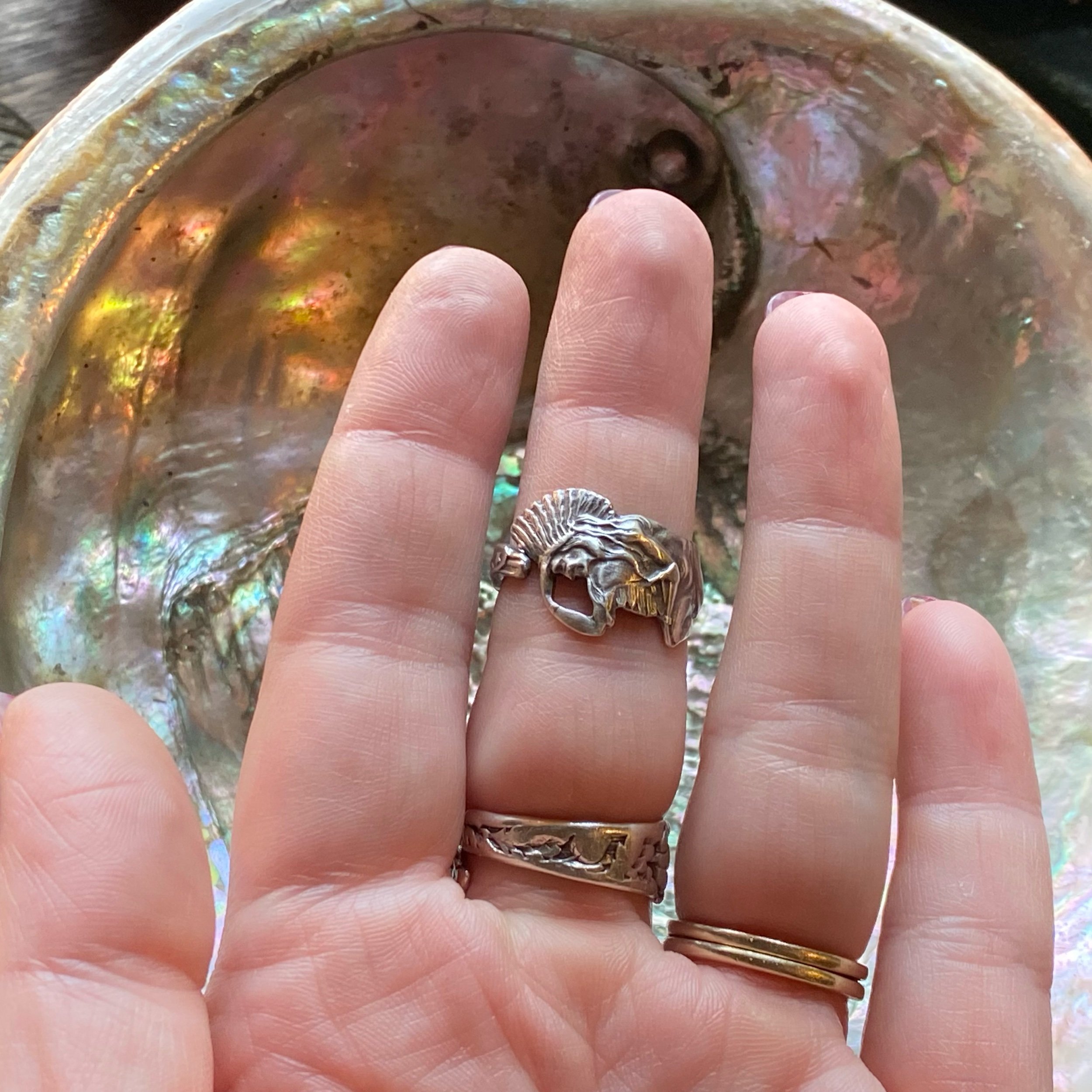 Paye & Baker Native American Sterling Spoon Ring - LadyForge Jewelry