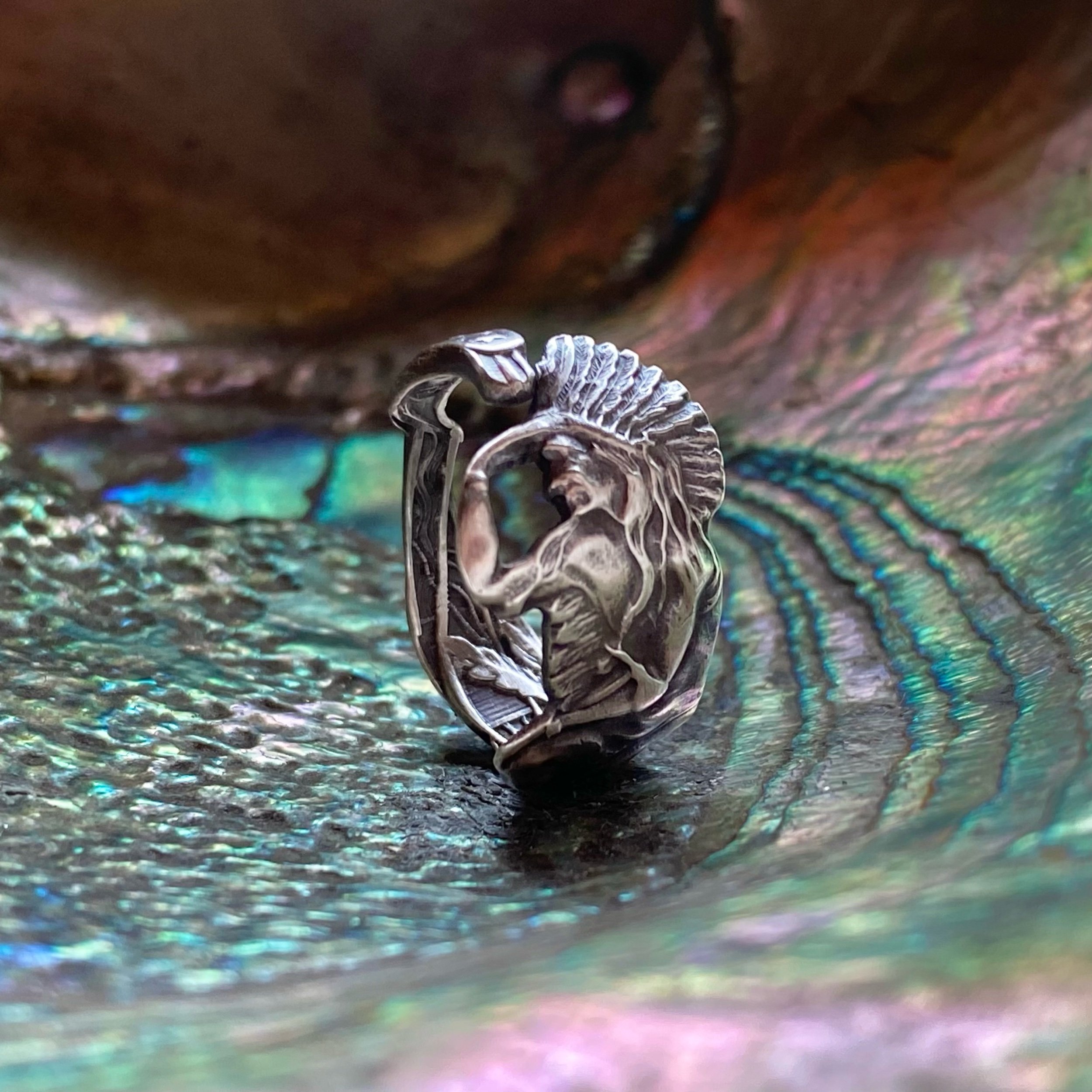 Paye & Baker Native American Sterling Spoon Ring - LadyForge Jewelry