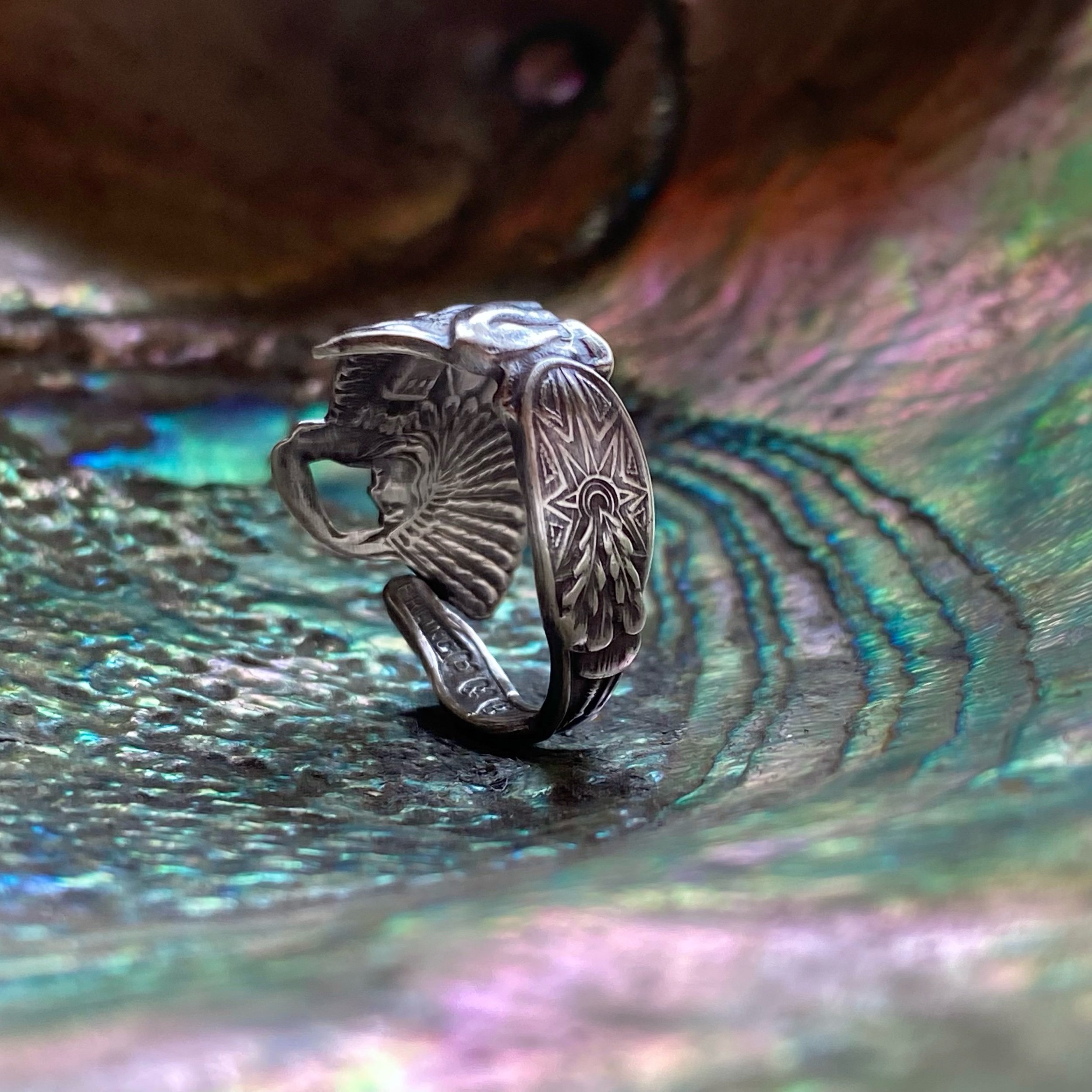 Paye & Baker Native American Sterling Spoon Ring - LadyForge Jewelry