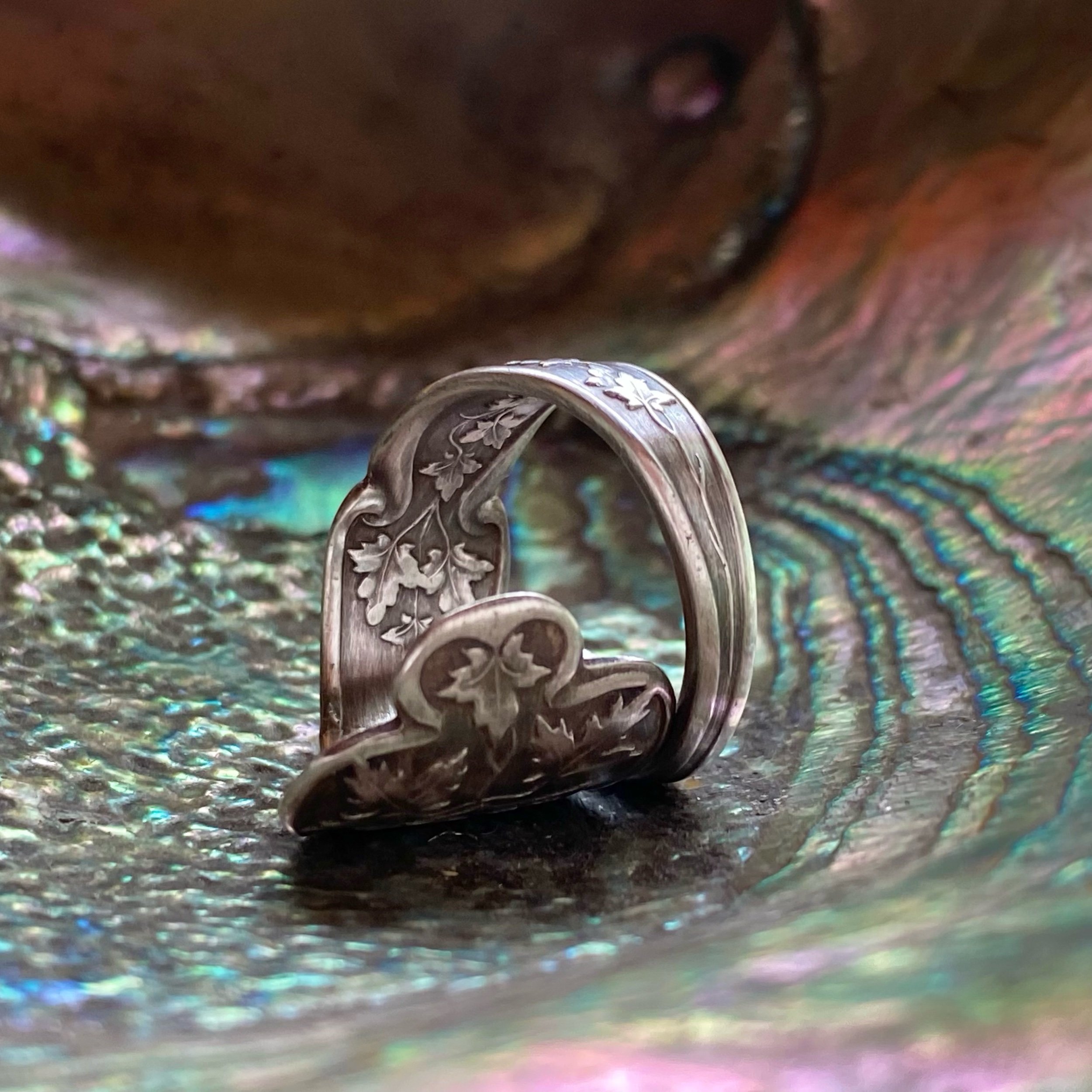 Canadian Coat of Arms Sterling Spoon Ring - LadyForge Jewelry
