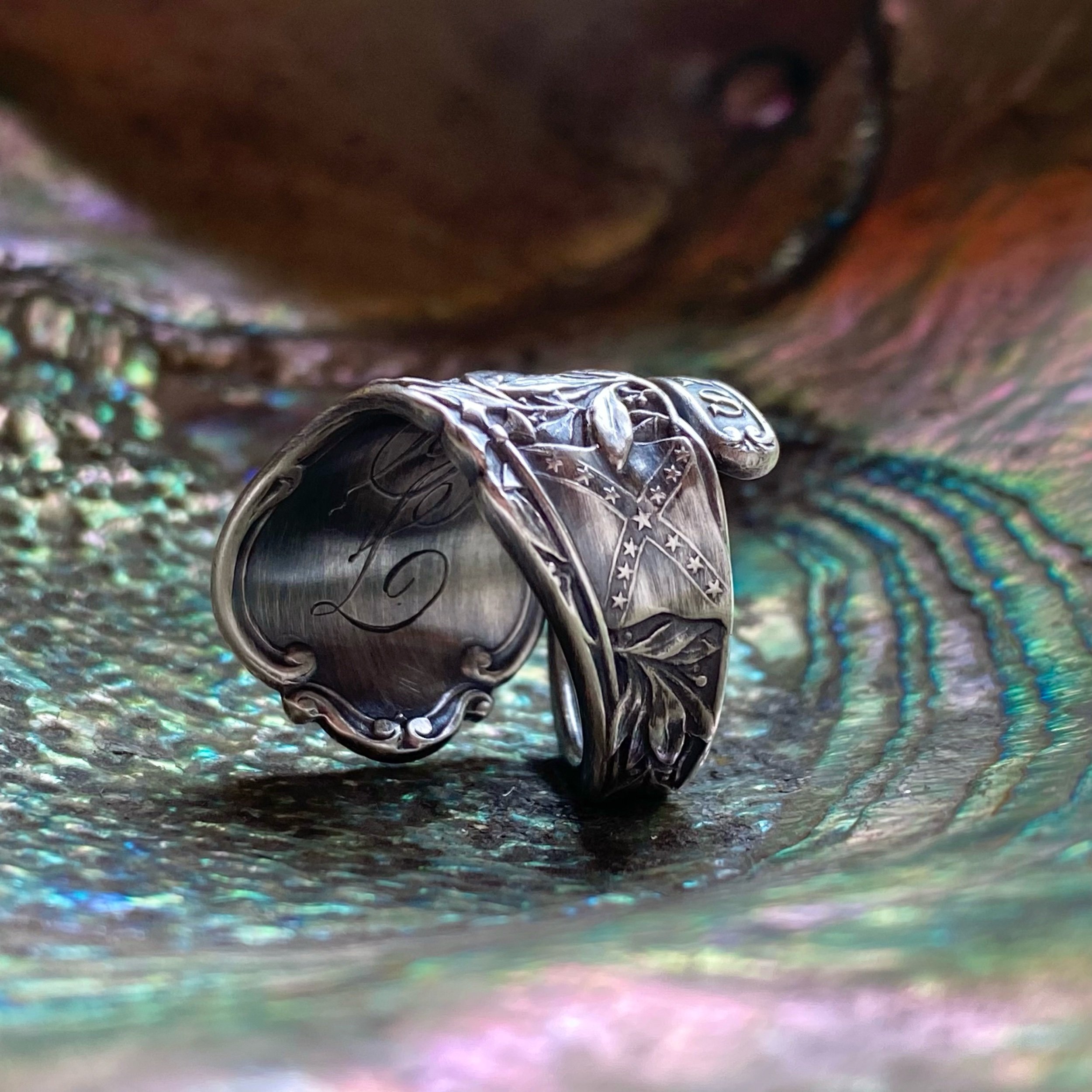 Heart of New Orleans Sterling Spoon Ring - LadyForge Jewelry