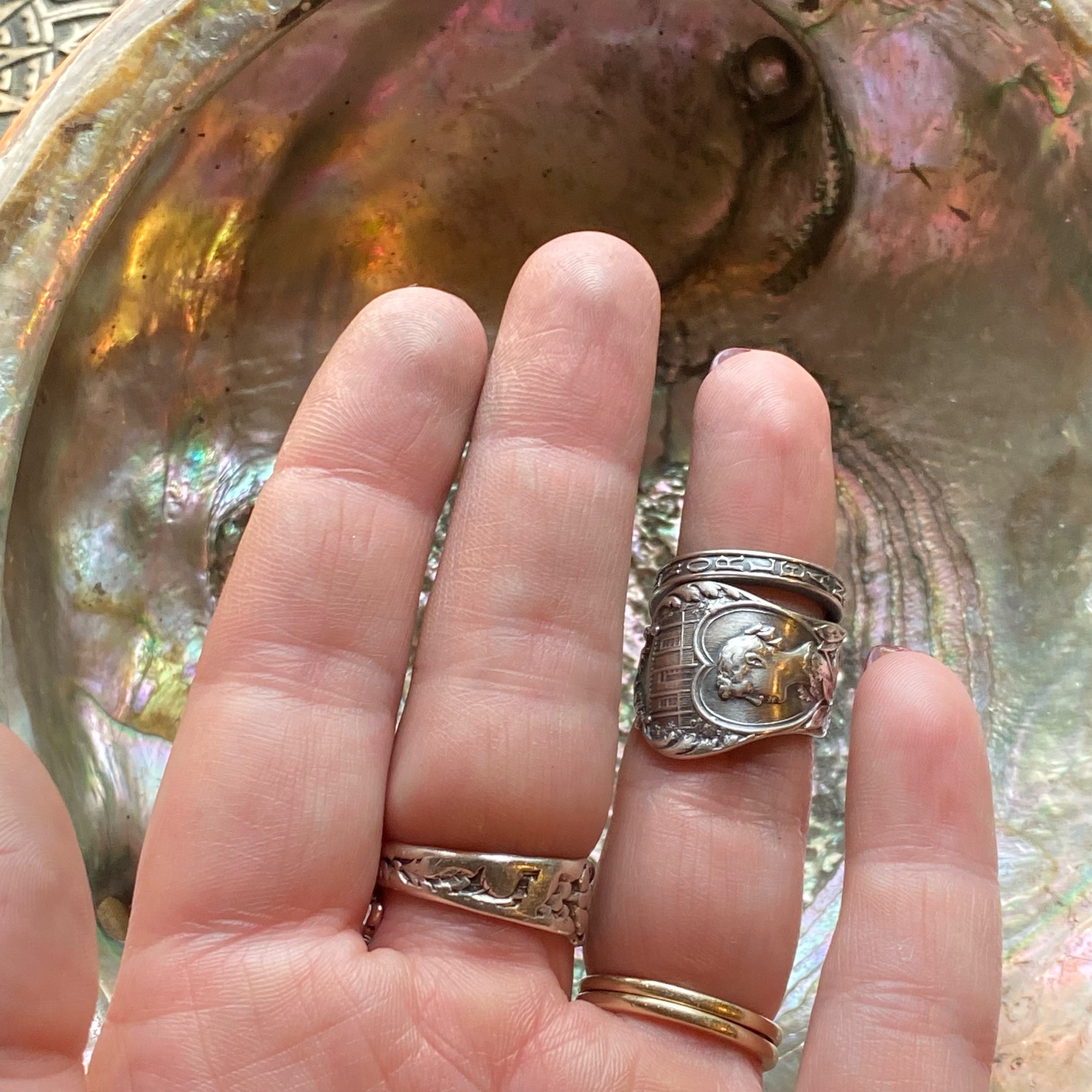 Heart of New Orleans Sterling Spoon Ring - LadyForge Jewelry
