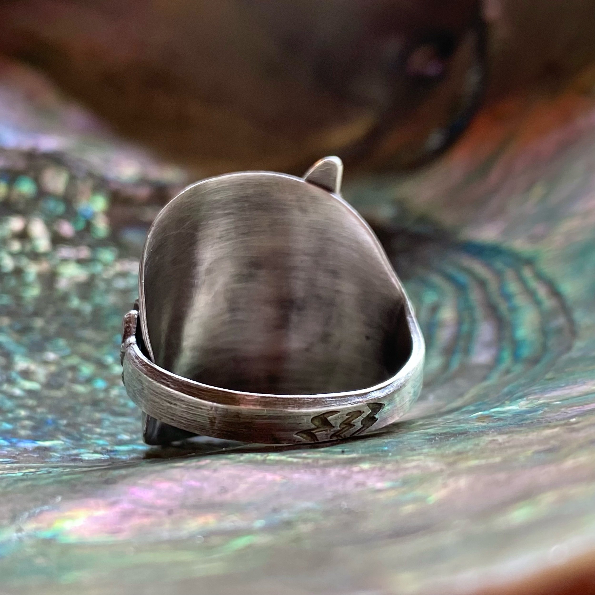 Eagle Totem Wrap Sterling Spoon Ring - LadyForge Jewelry