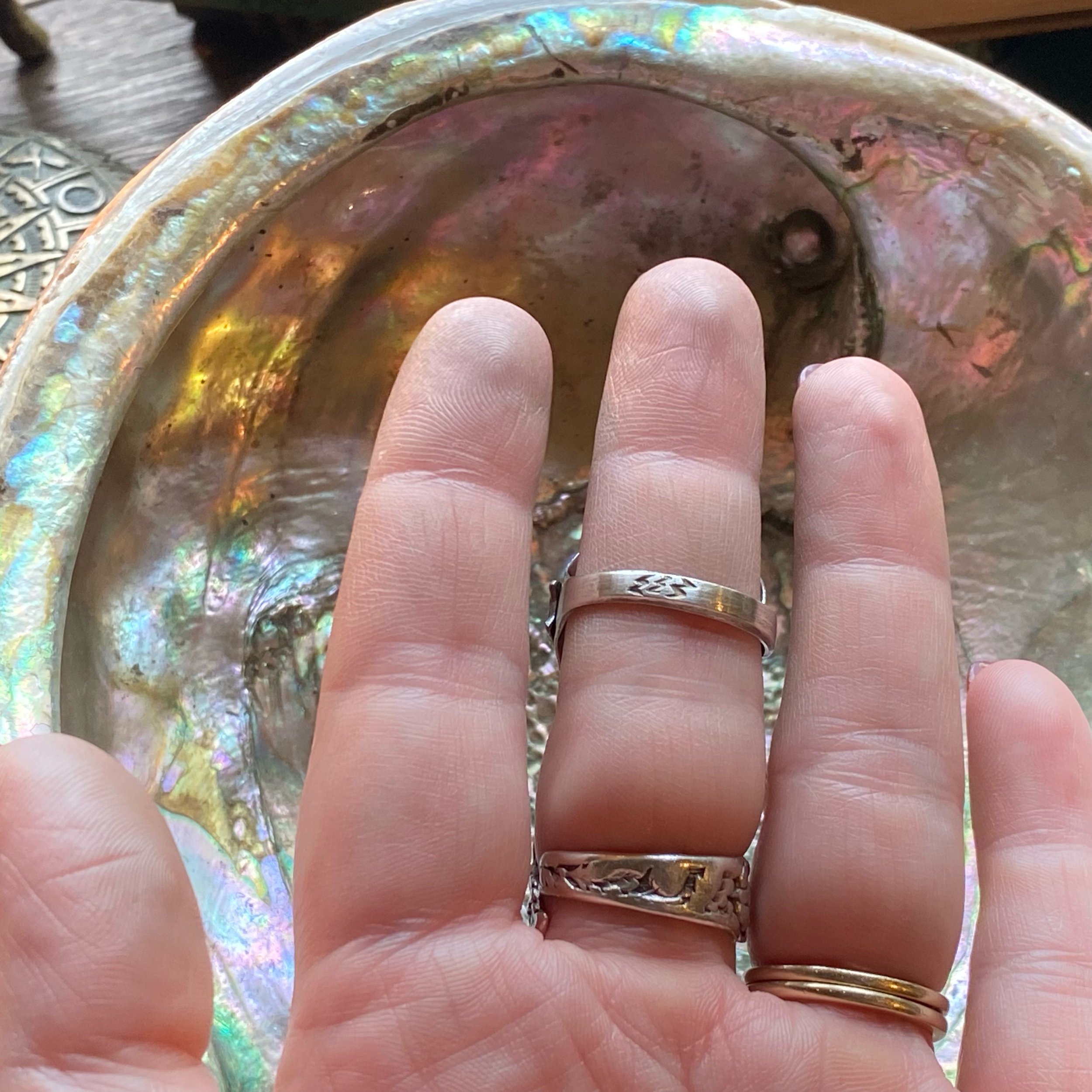Eagle Totem Wrap Sterling Spoon Ring - LadyForge Jewelry