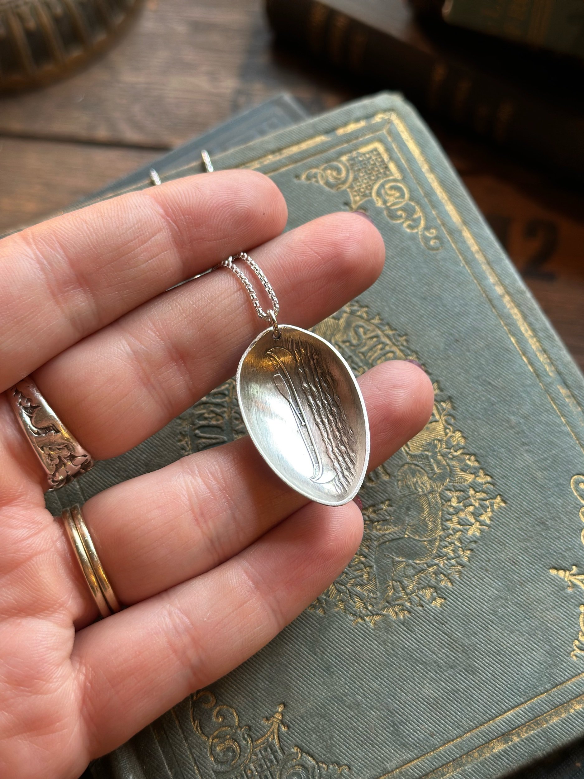Canoe Sterling Spoon Bowl Necklace - LadyForge Jewelry