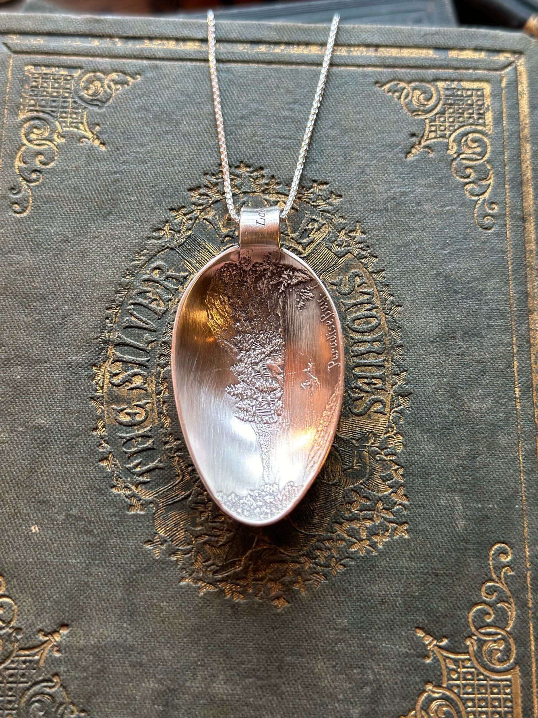 Paradise Bay Lake George, New York, Sterling Spoon Necklace - LadyForge Jewelry