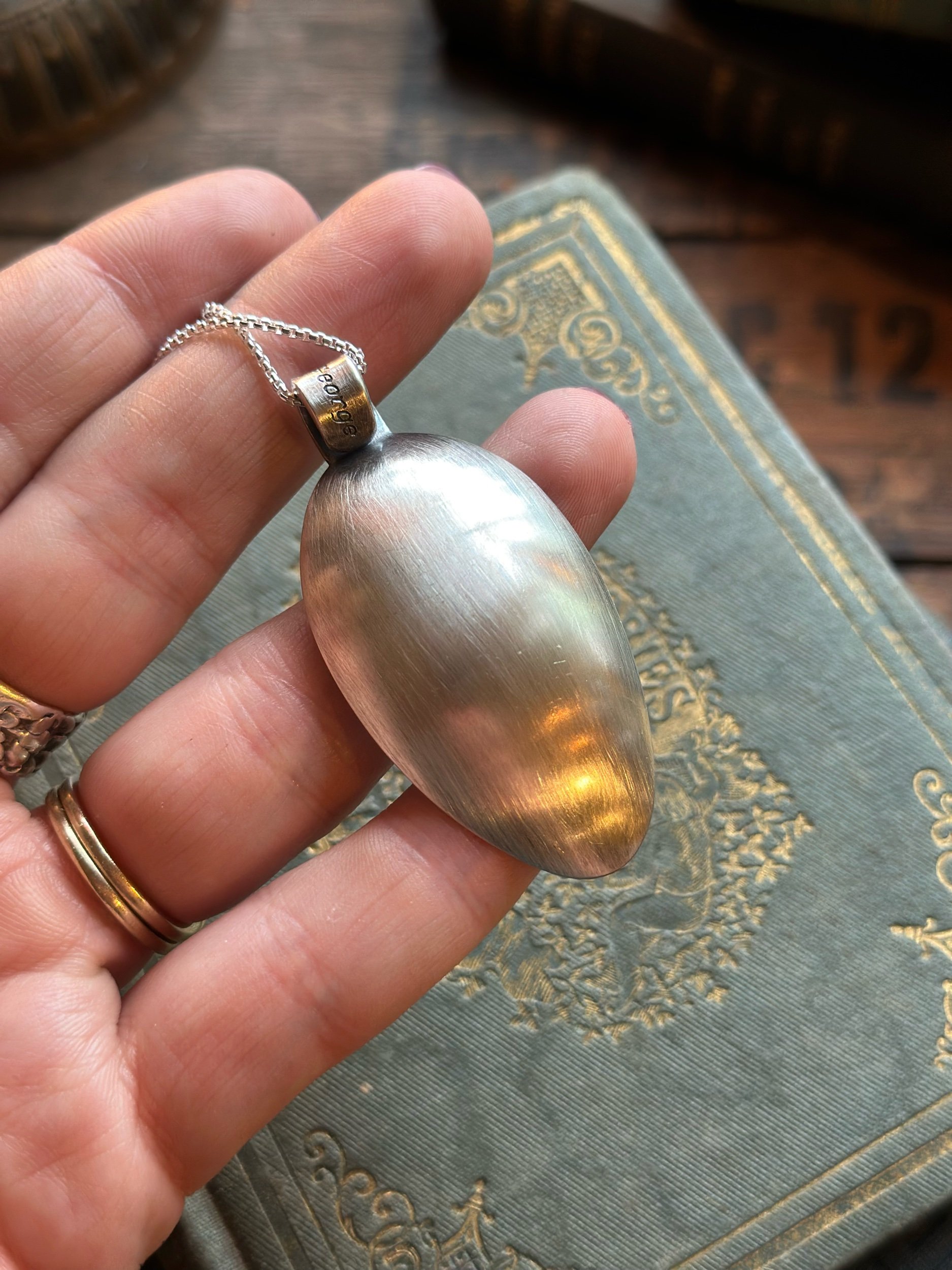 Paradise Bay Lake George, New York, Sterling Spoon Necklace - LadyForge Jewelry