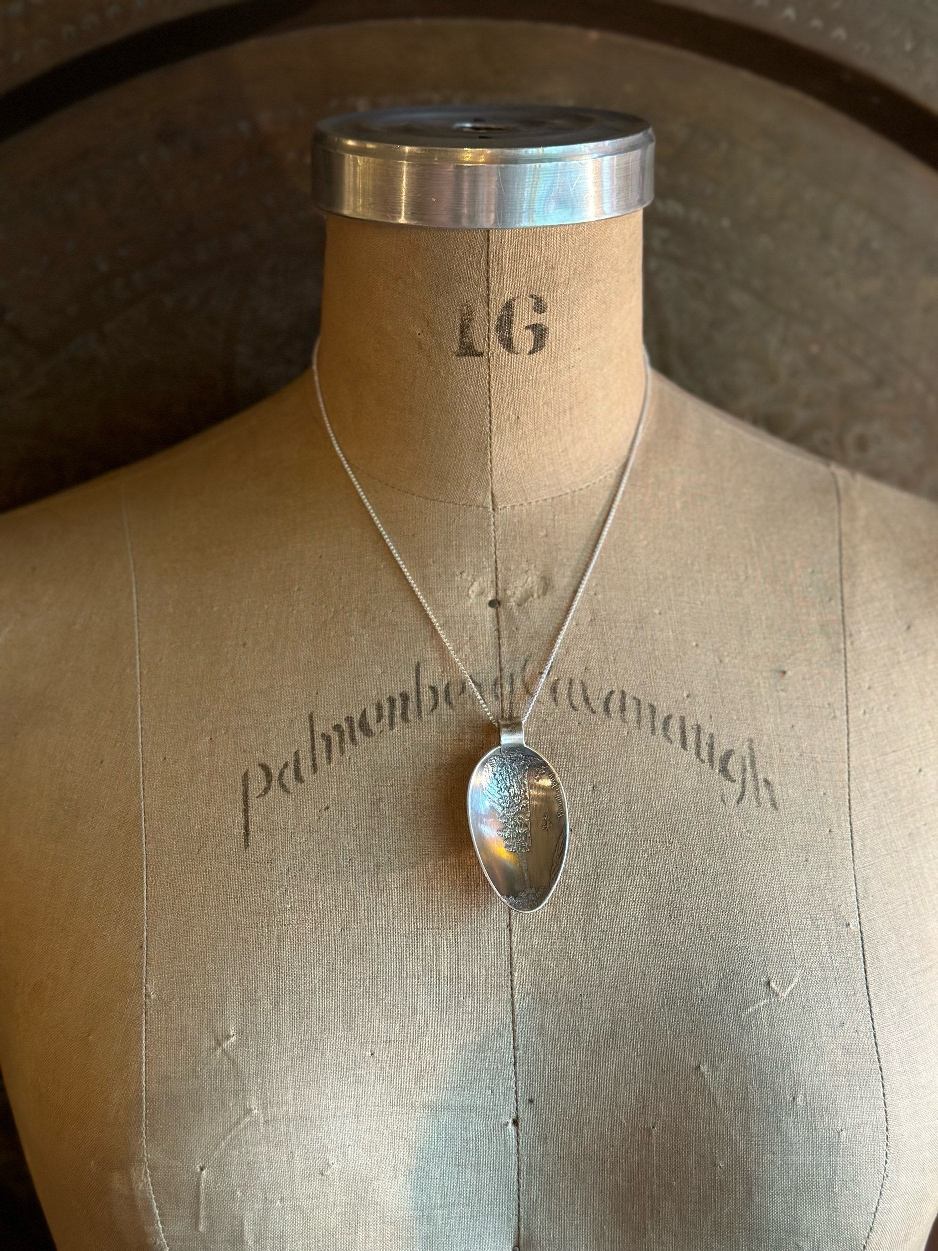 Paradise Bay Lake George, New York, Sterling Spoon Necklace - LadyForge Jewelry
