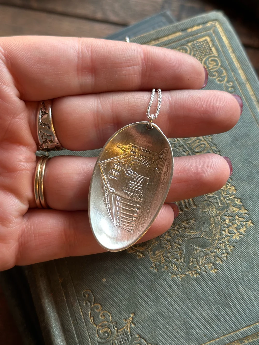 New Orleans Sterling Spoon Bowl Necklace — Spoon Rings Handmade