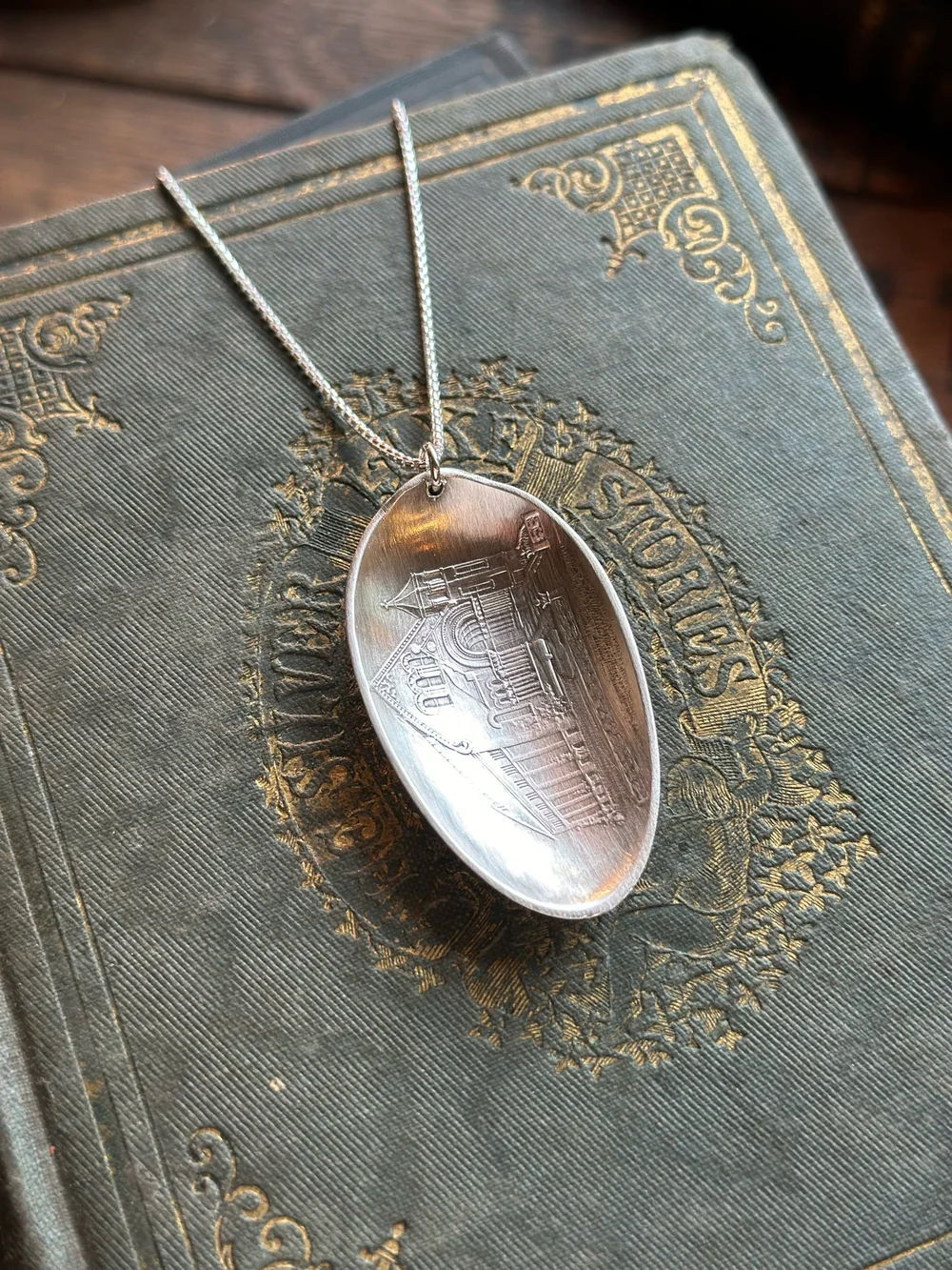 New Orleans Sterling Spoon Bowl Necklace — Spoon Rings Handmade from  Antique Silverware Lady Forge