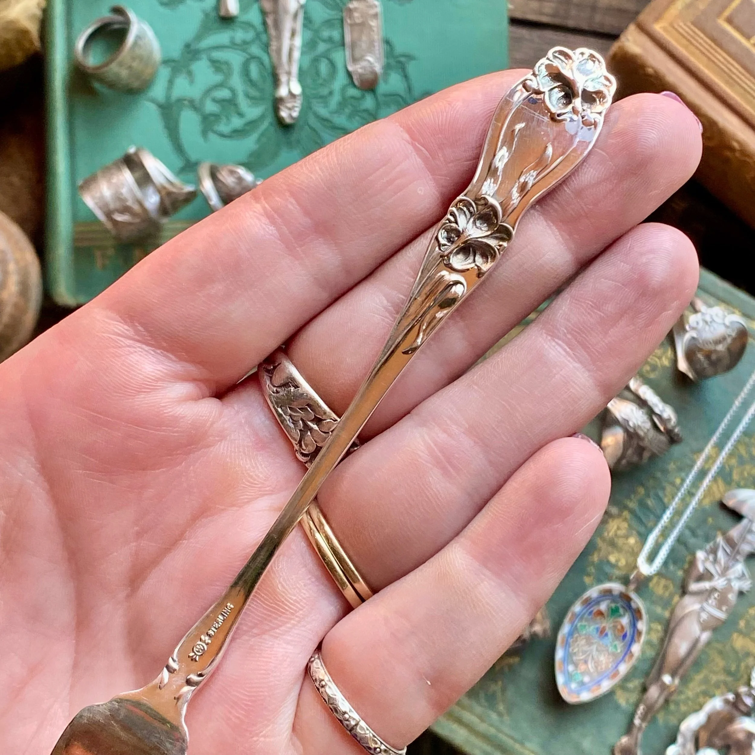 1910 Lily Sterling Spoon Ring - LadyForge Jewelry