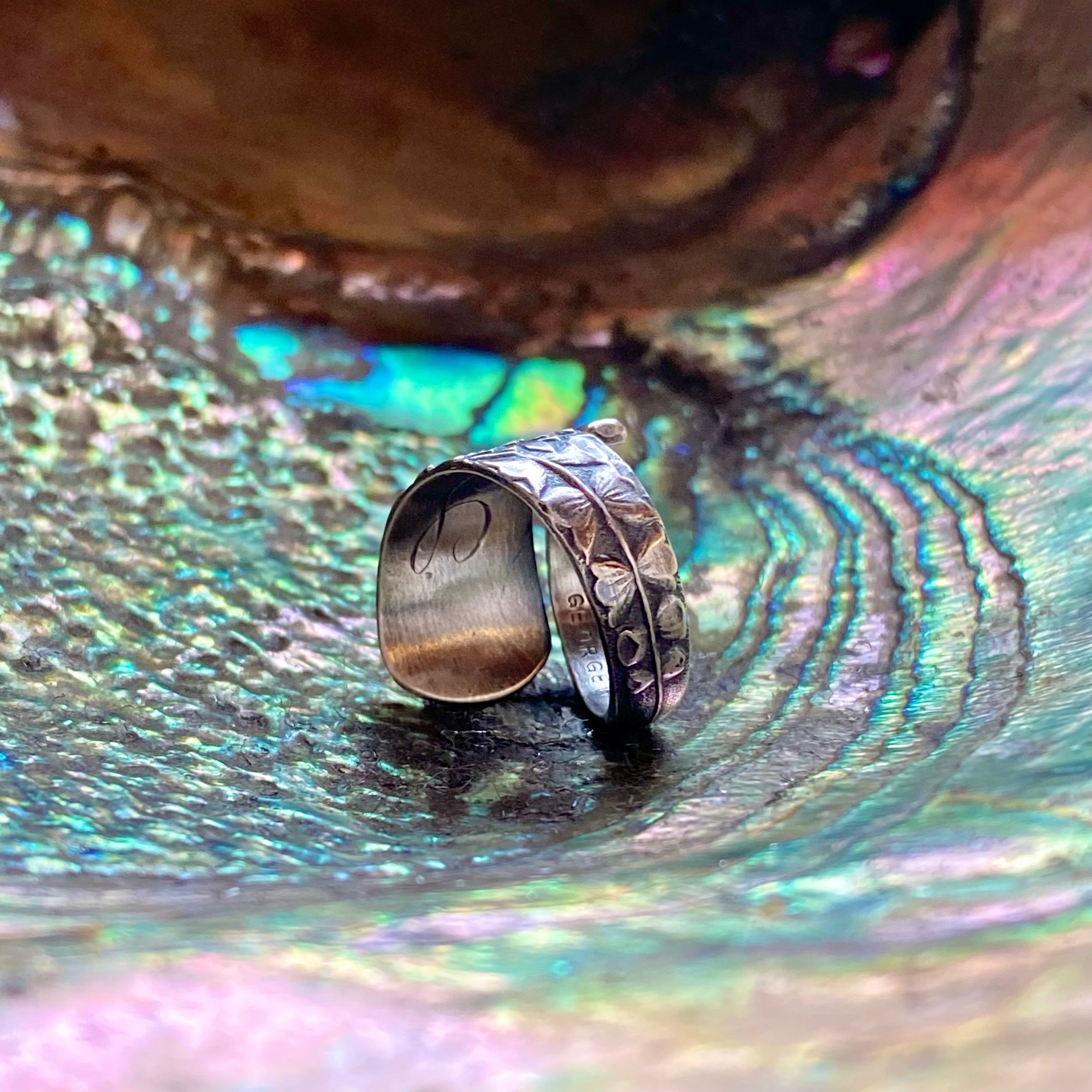 1880 Dainty Delhi Sterling Spoon Ring - LadyForge Jewelry