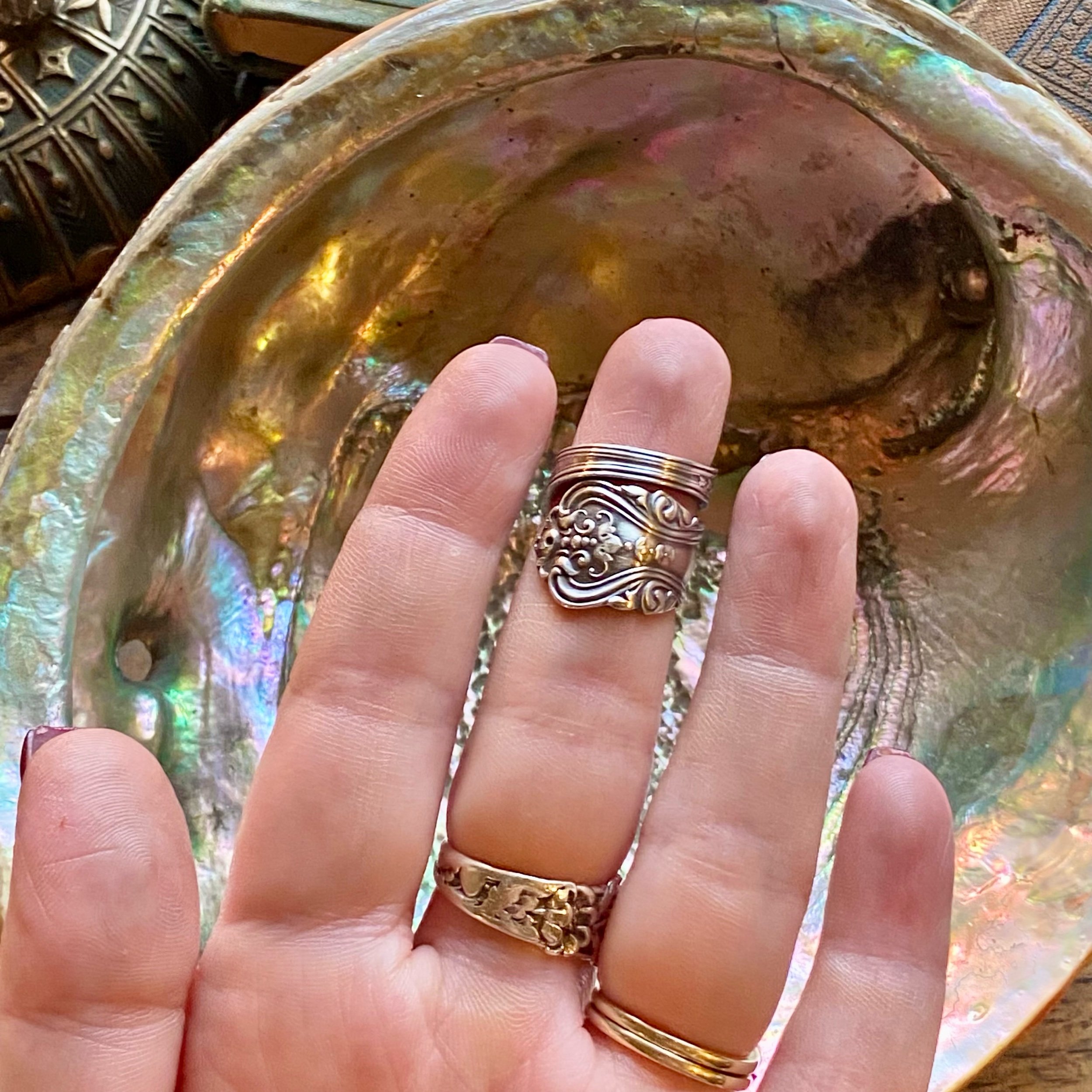 1896 Emperor Sterling Spoon Ring - LadyForge Jewelry
