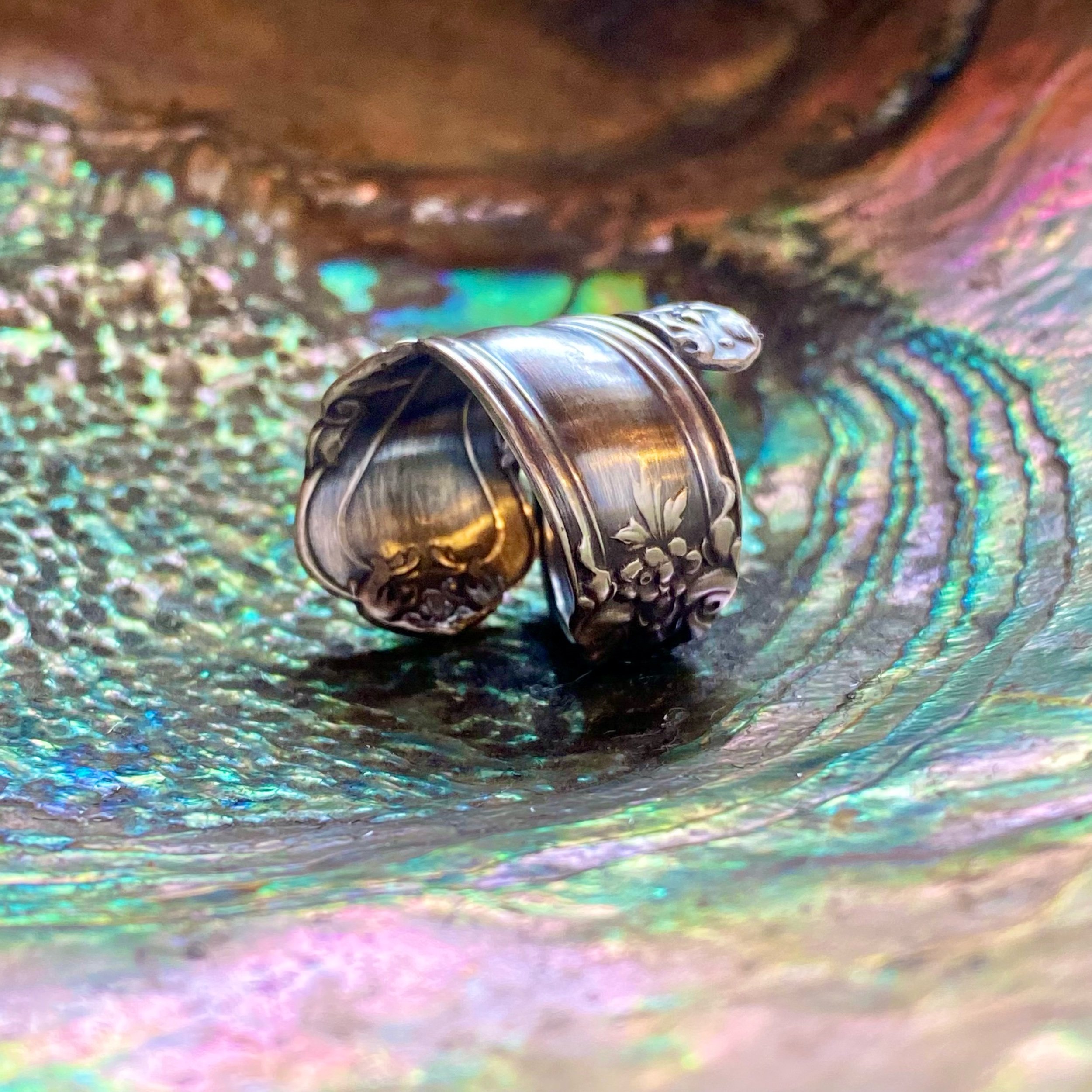 1896 Emperor Sterling Spoon Ring - LadyForge Jewelry