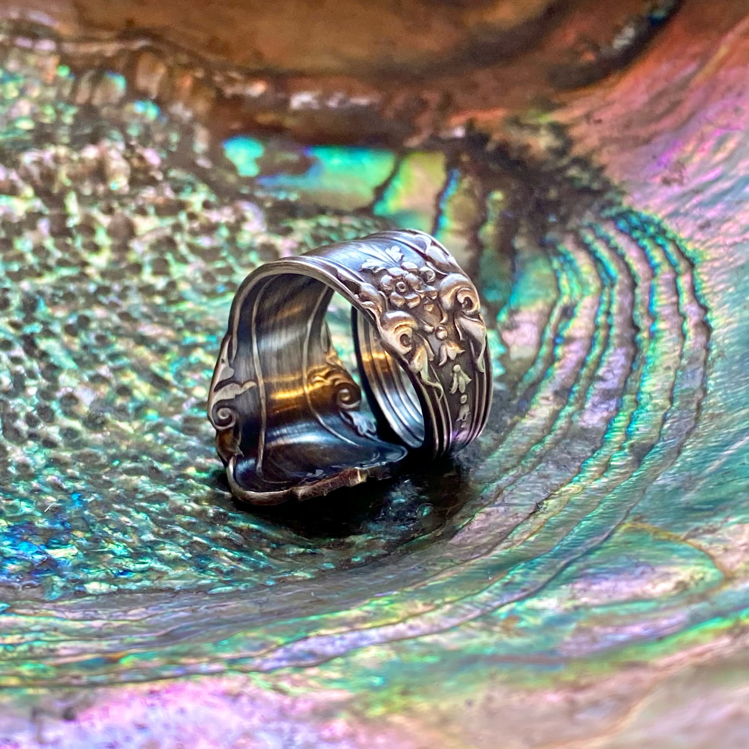 1896 Emperor Sterling Spoon Ring - LadyForge Jewelry