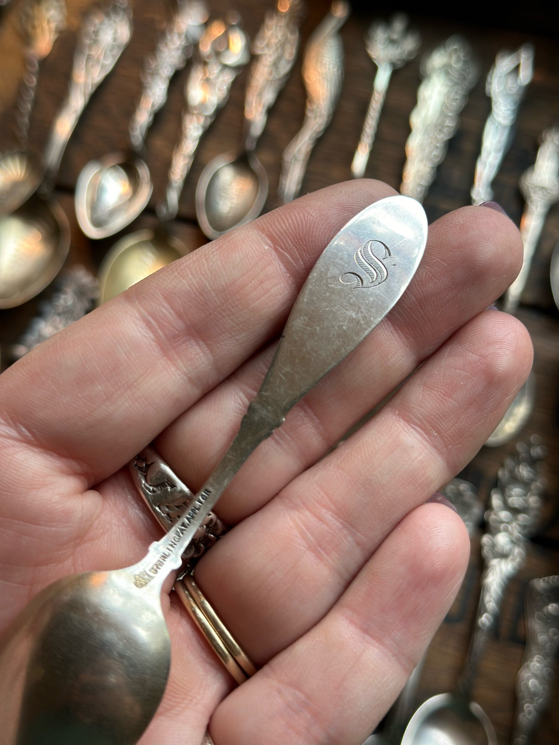 1870 Honeysuckle Sterling Spoon Ring - LadyForge Jewelry