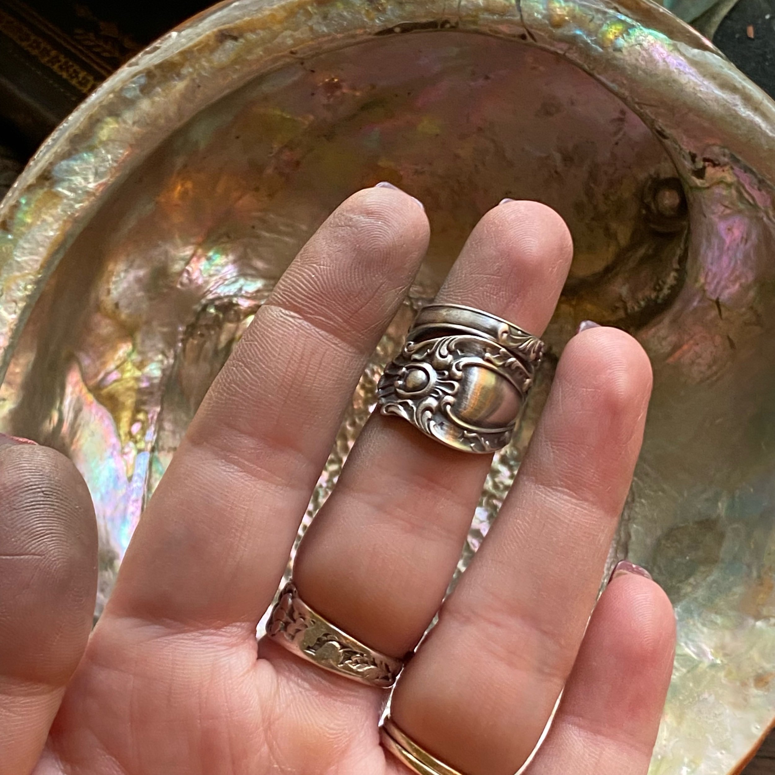 1894 Verona Sterling Spoon Ring - LadyForge Jewelry