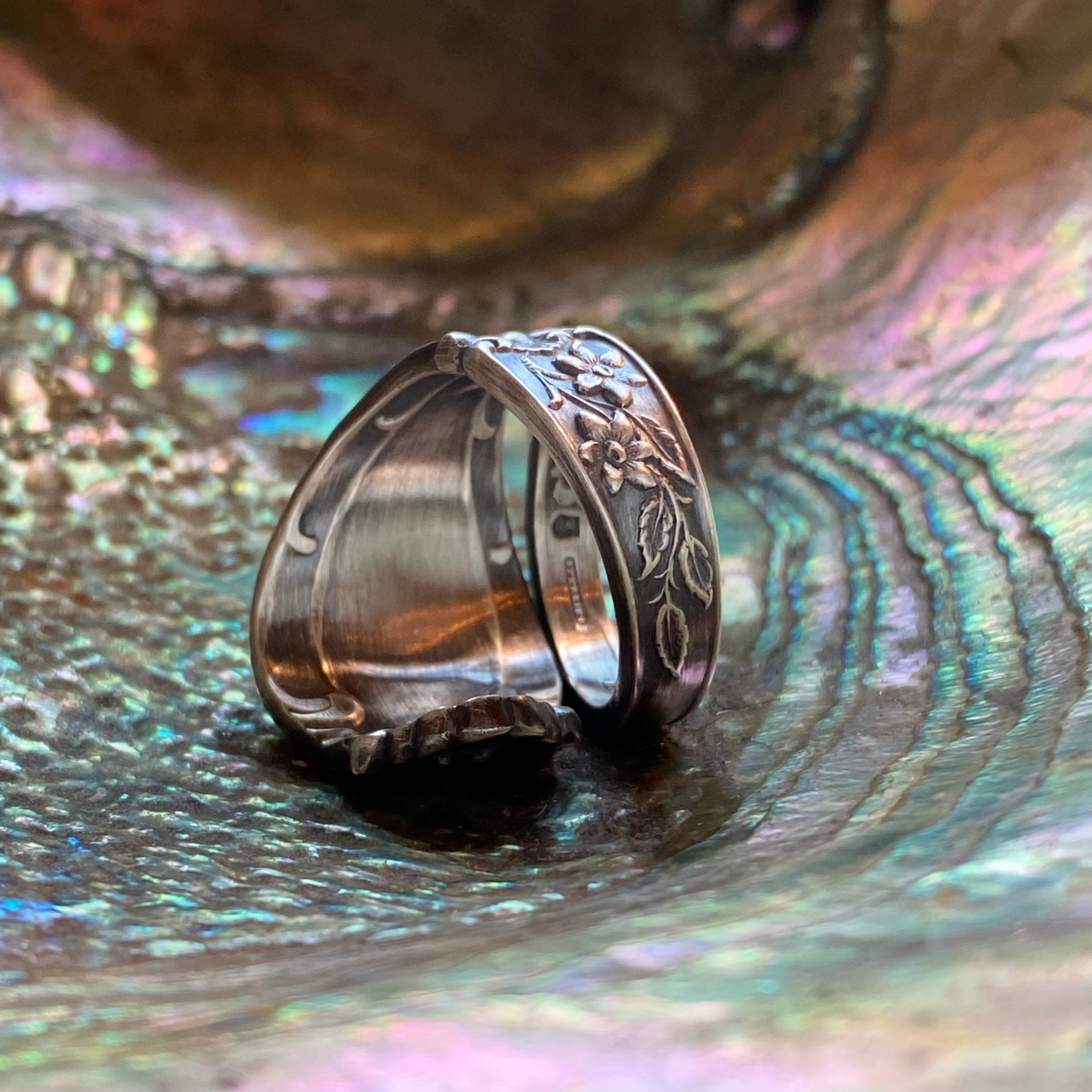 1894 Verona Sterling Spoon Ring - LadyForge Jewelry