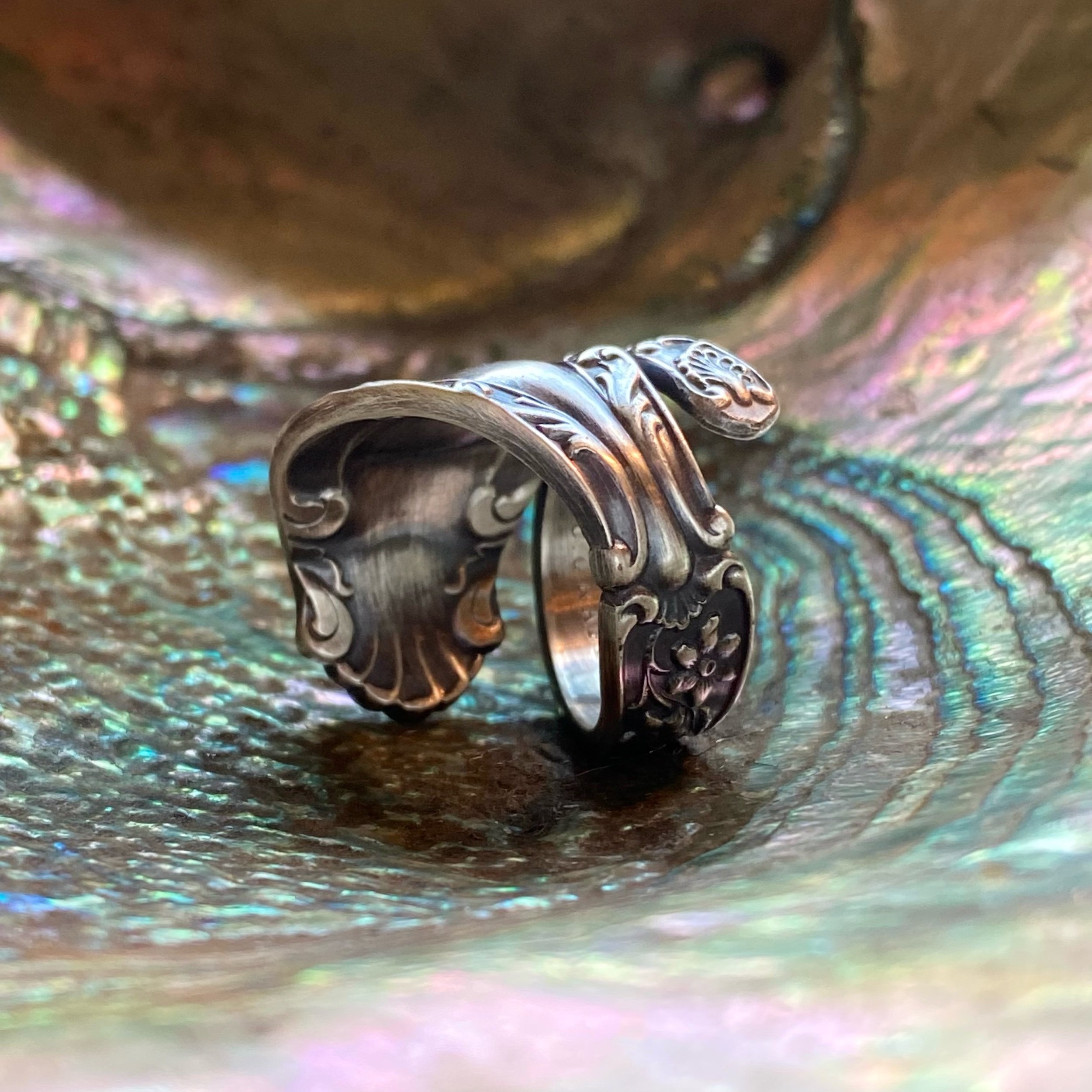 1894 Verona Sterling Spoon Ring - LadyForge Jewelry
