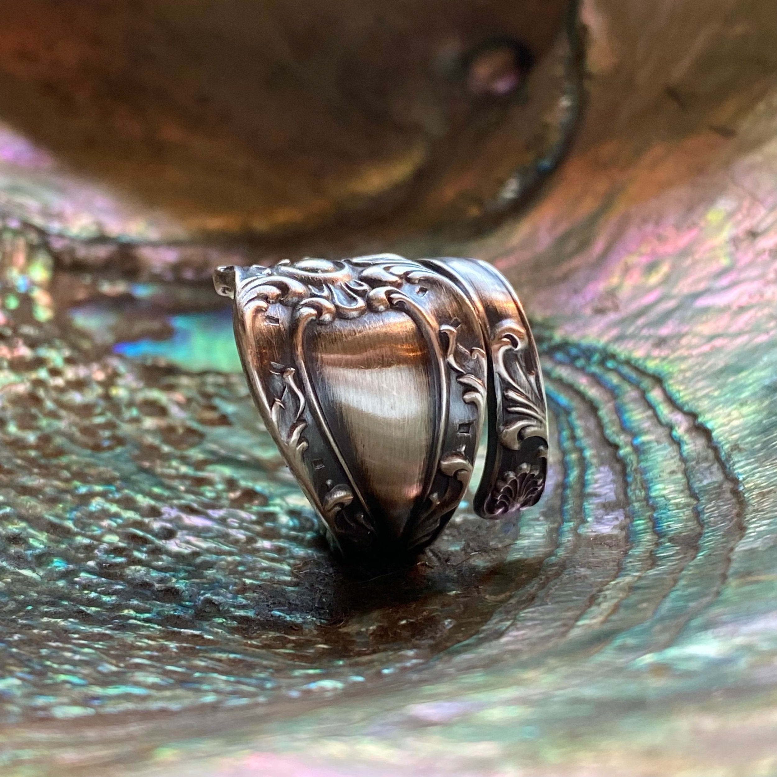 1894 Verona Sterling Spoon Ring - LadyForge Jewelry