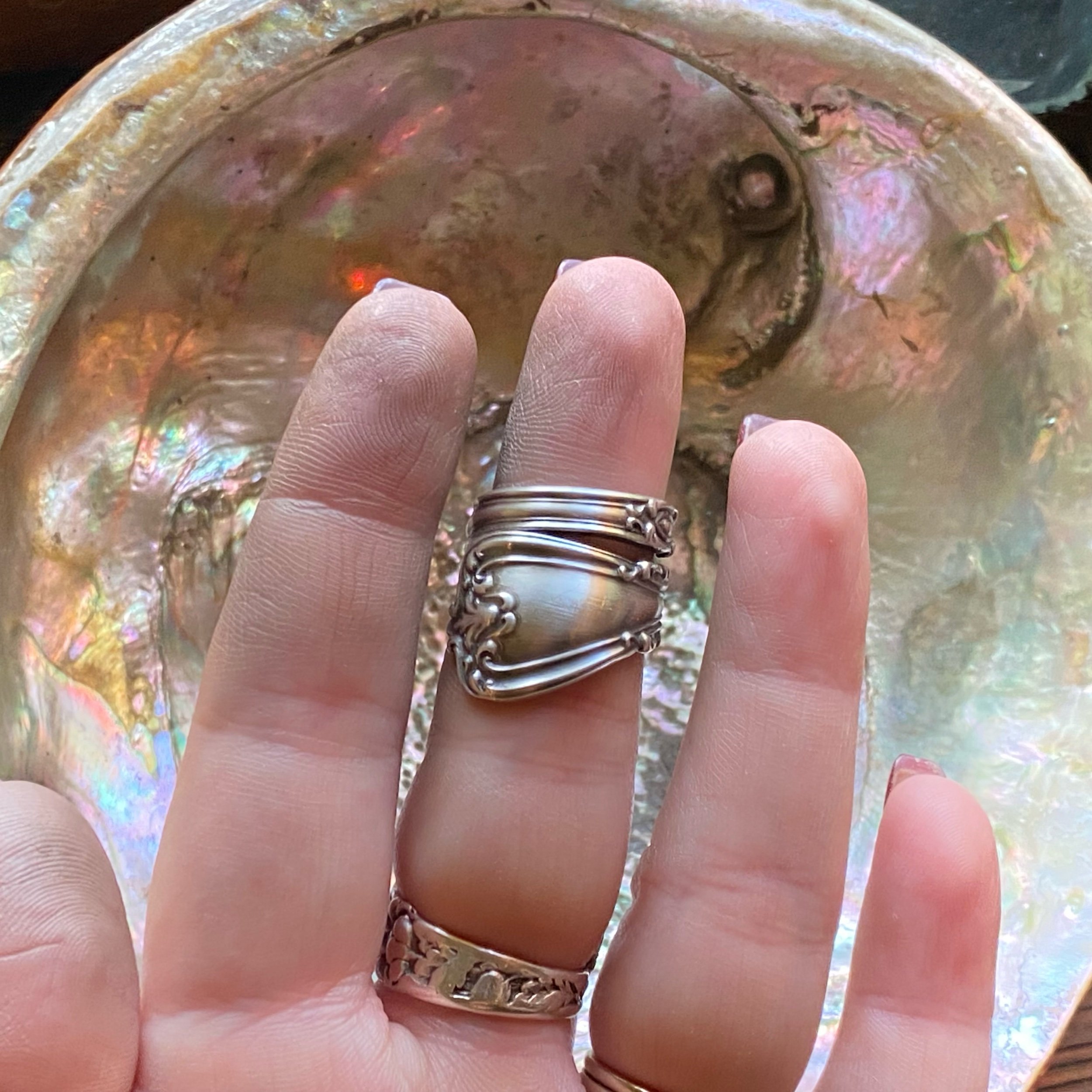 1900 New Victoria Sterling Spoon Ring - LadyForge Jewelry