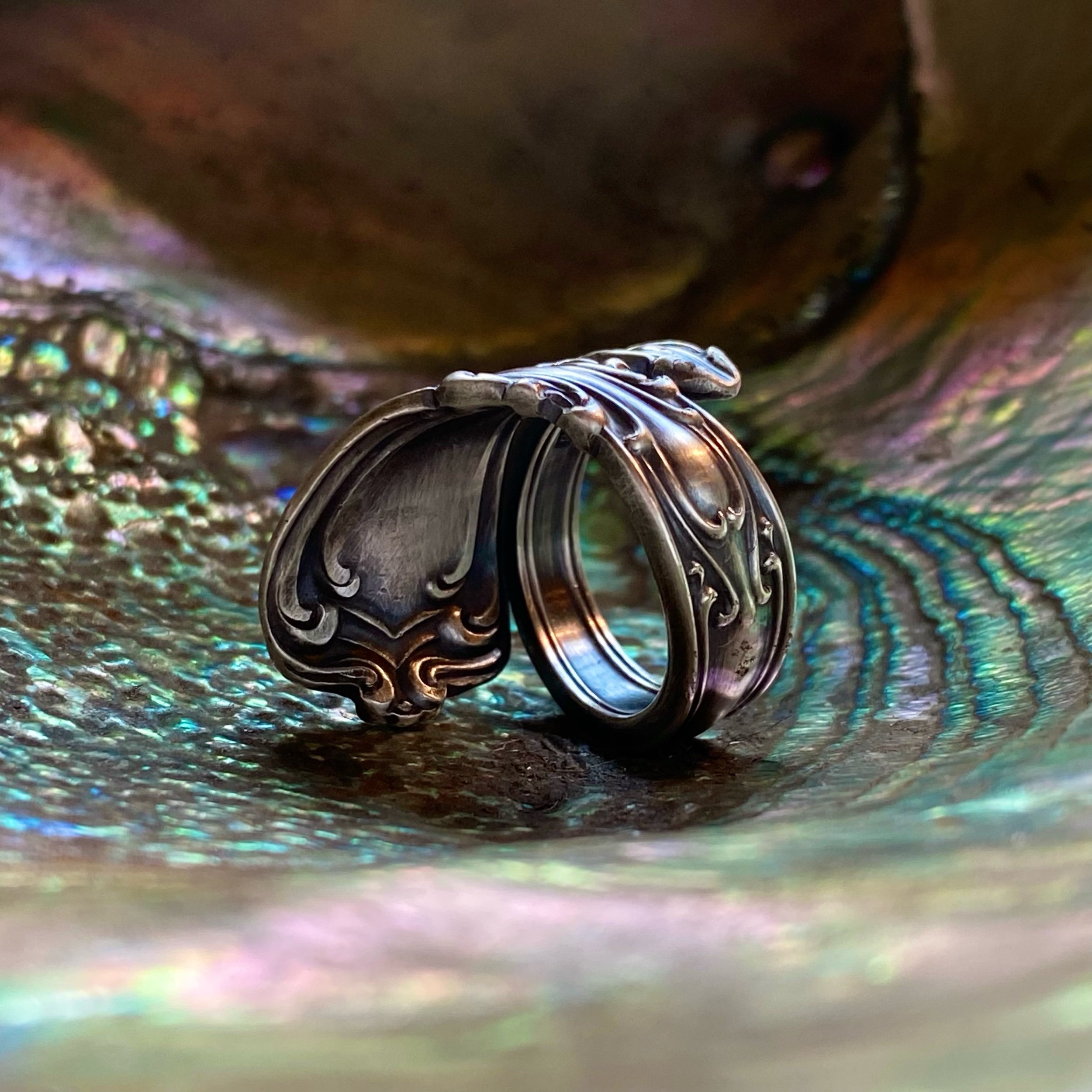 1900 New Victoria Sterling Spoon Ring - LadyForge Jewelry