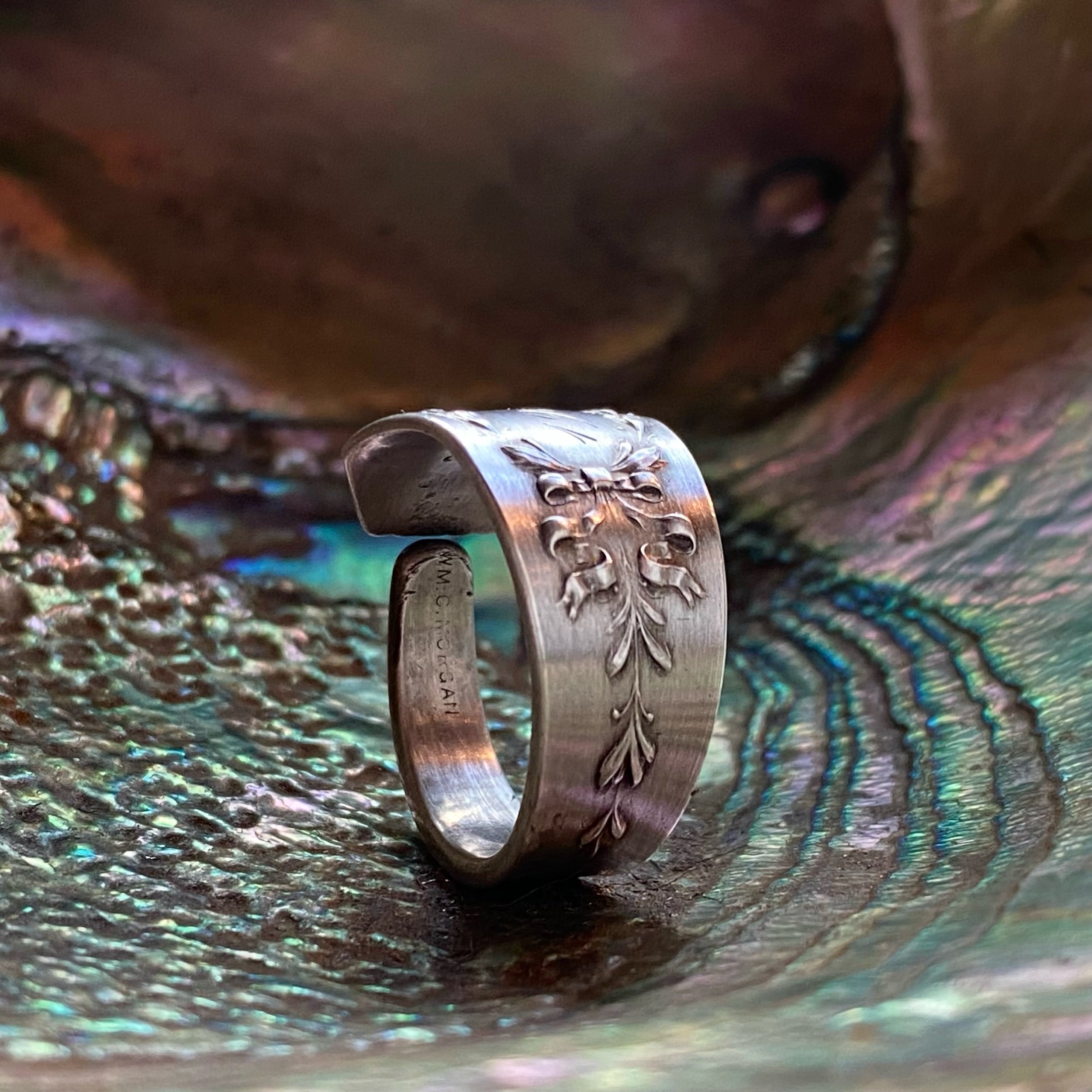1908 Madam Jumel Sterling Spoon Ring - LadyForge Jewelry