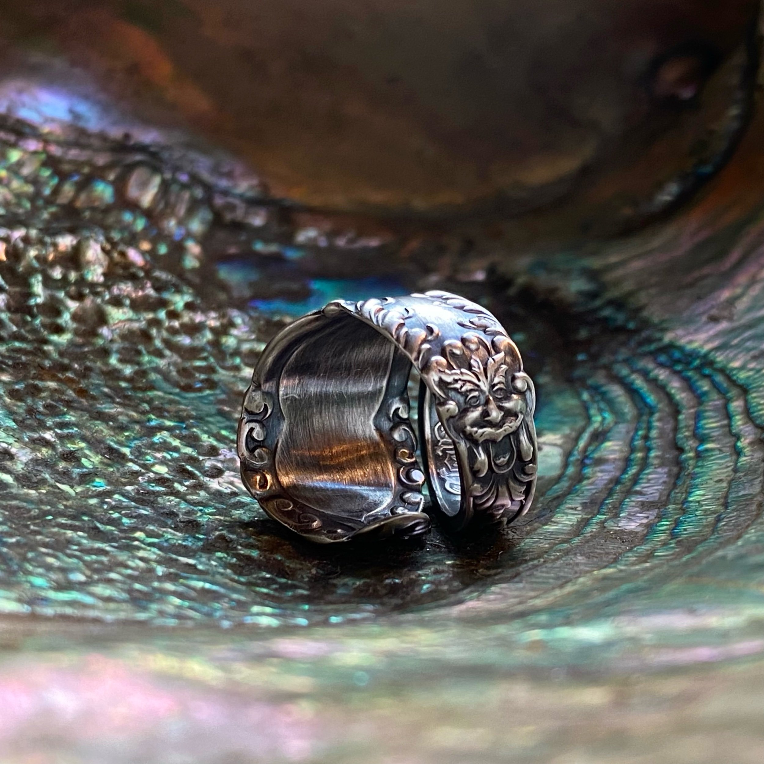 1899 Dainty Lafayette Sterling Spoon Ring - LadyForge Jewelry