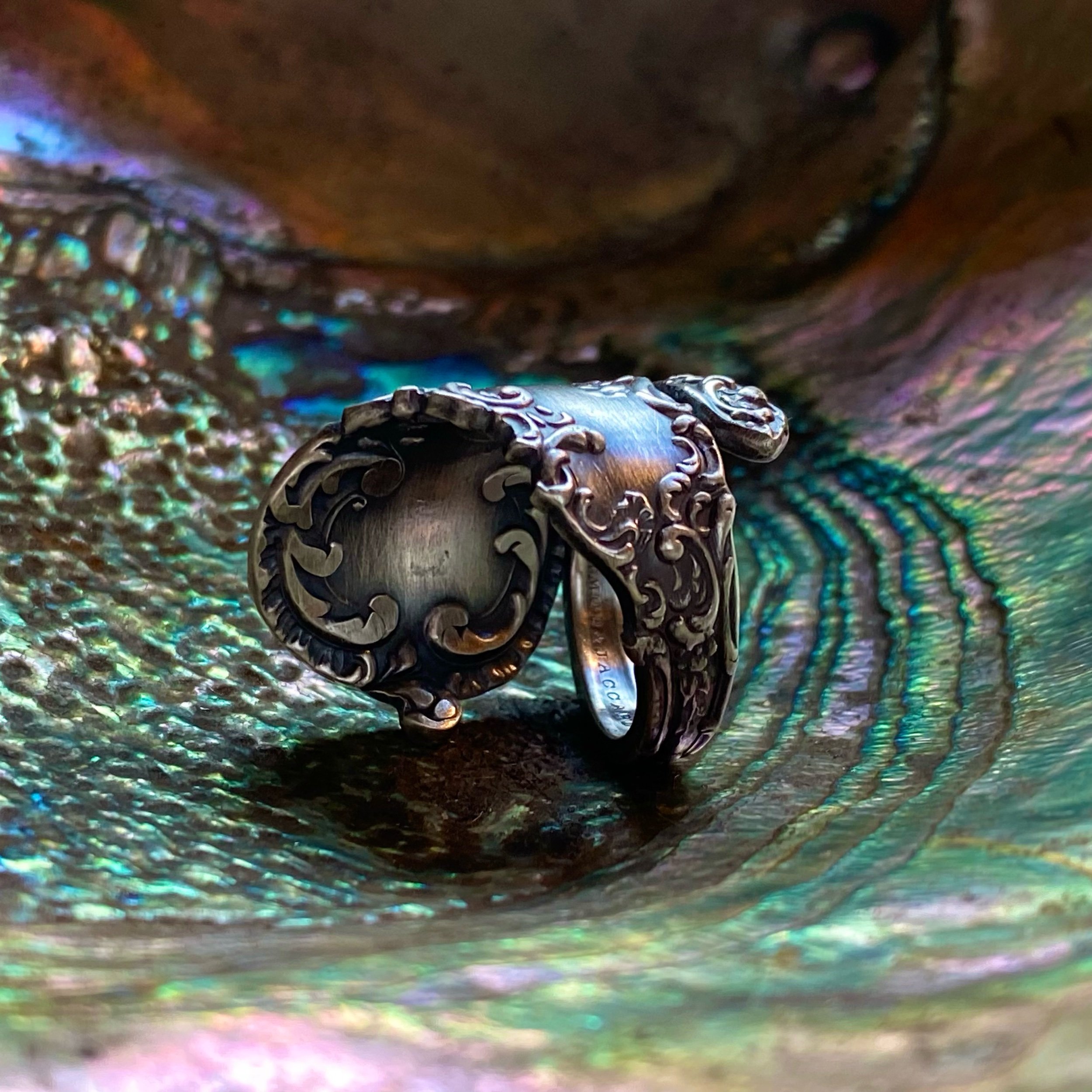 1900 Colbert Sterling Spoon Ring - LadyForge Jewelry