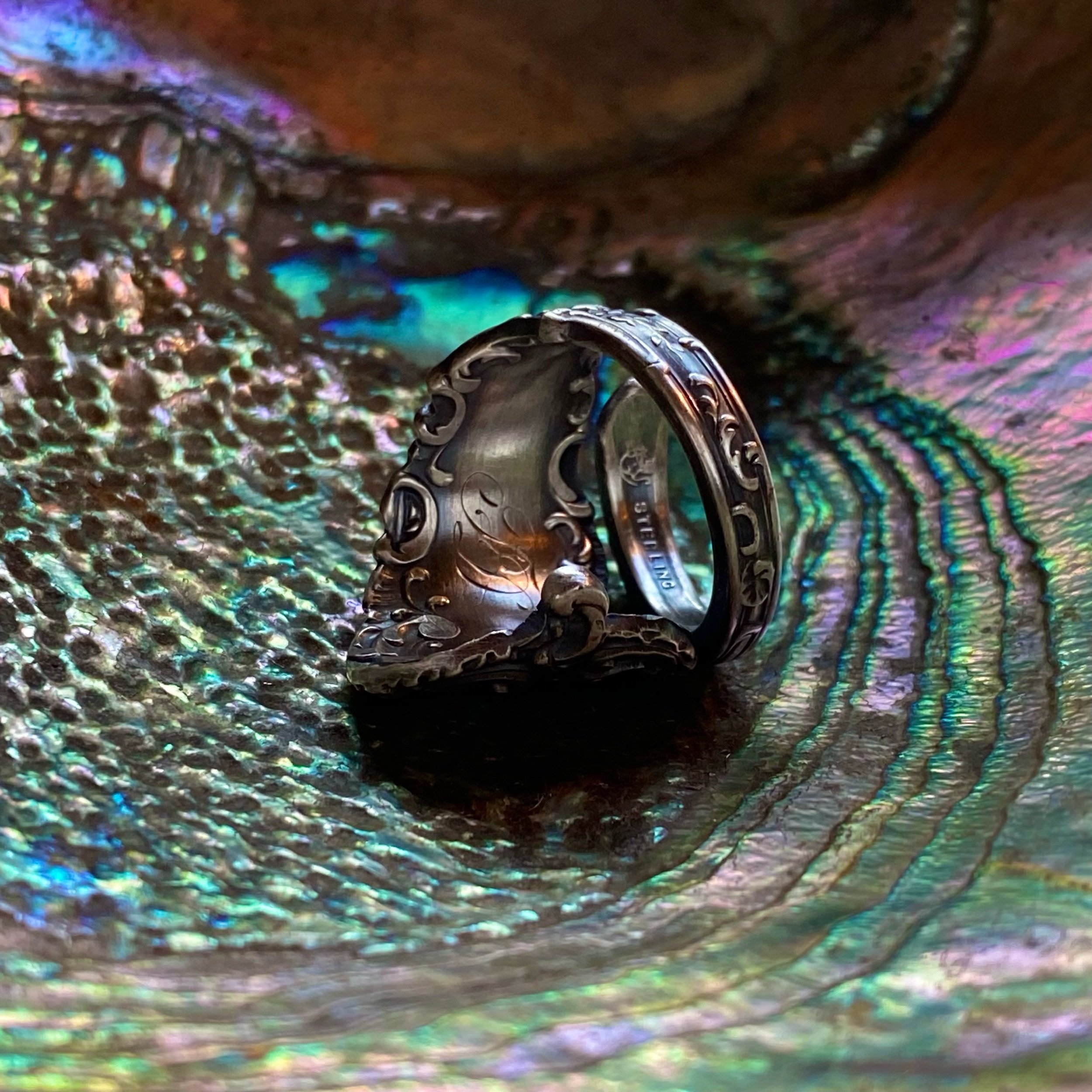 1900 Colbert Sterling Spoon Ring - LadyForge Jewelry