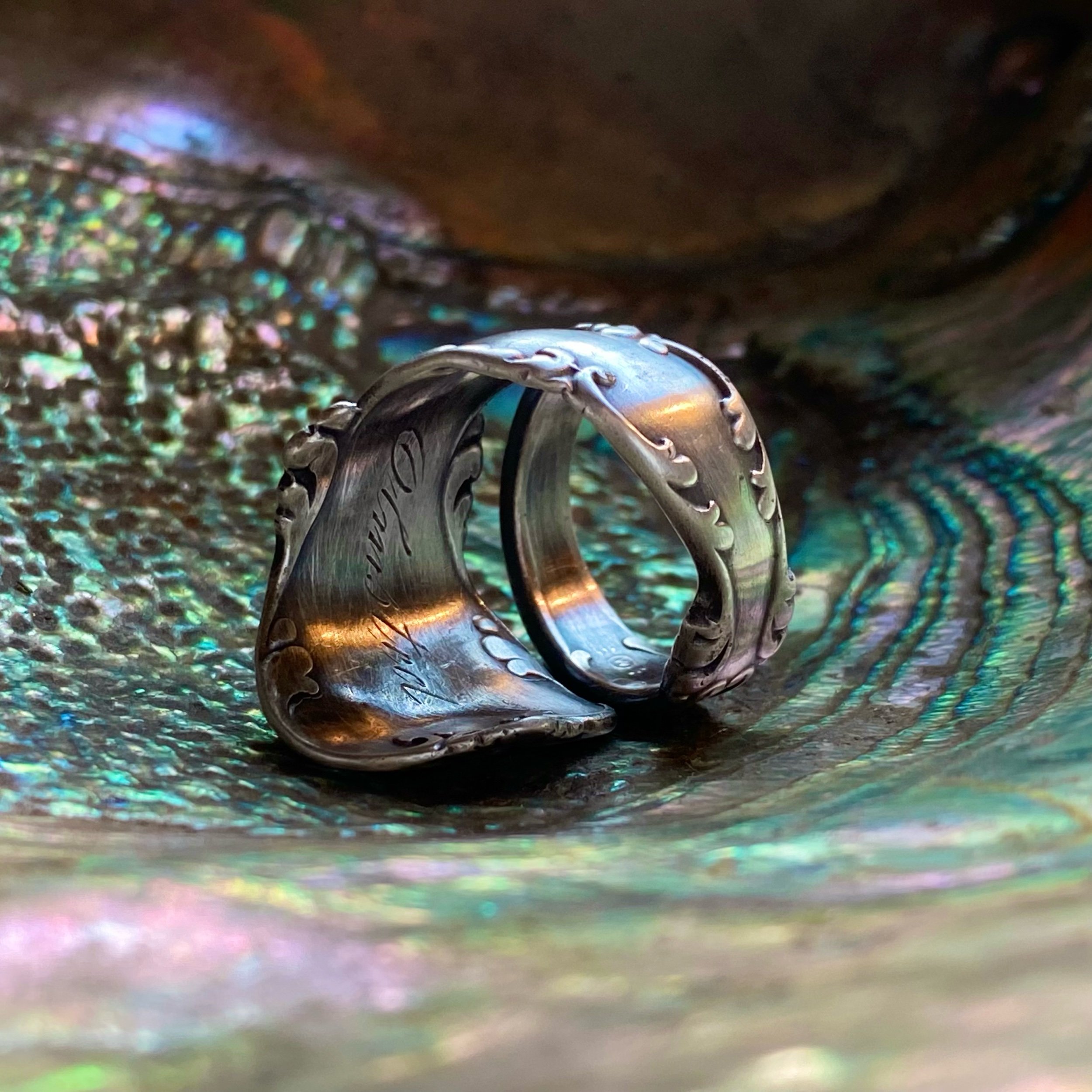 1895 Kings Court Sterling Spoon Ring - LadyForge Jewelry